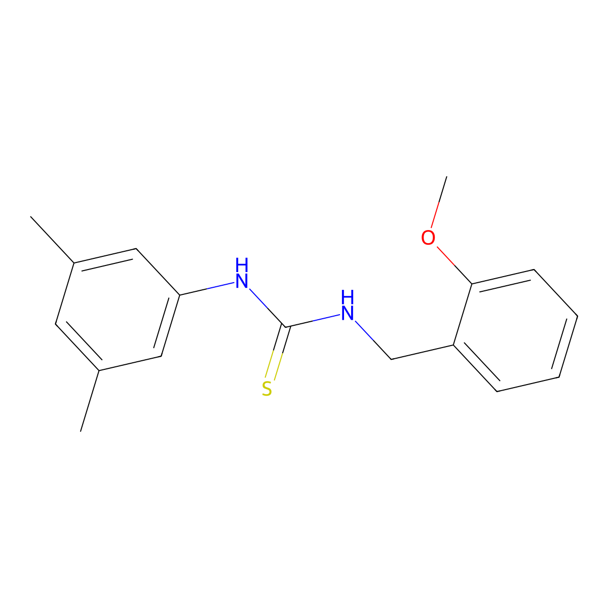 1-(3,5-Dimethylphenyl)-3-[(2-methoxyphenyl)methyl]thiourea molecular structure, CAS 516459-34-0