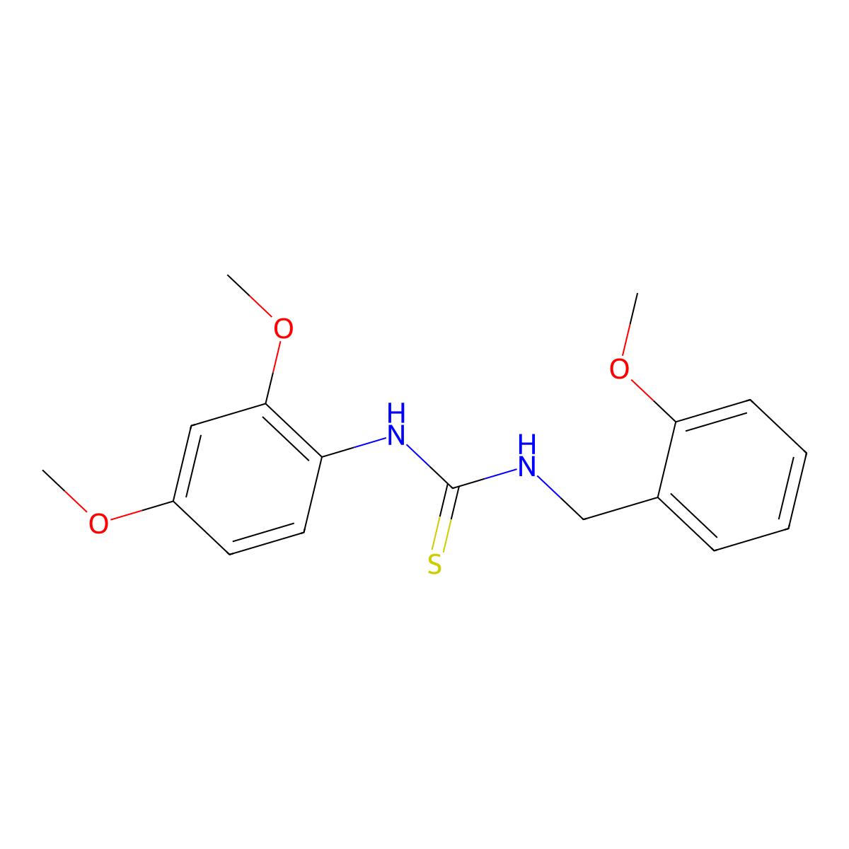 N-(2,4-dimethoxyphenyl)-N'-(2-methoxybenzyl)thiourea molecular structure, CAS 516459-38-4