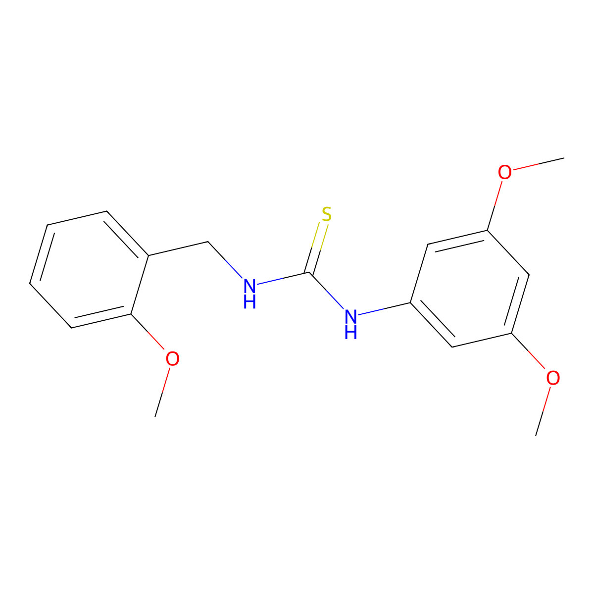 1-(3,5-Dimethoxyphenyl)-3-[(2-methoxyphenyl)methyl]thiourea molecular structure, CAS 516459-40-8