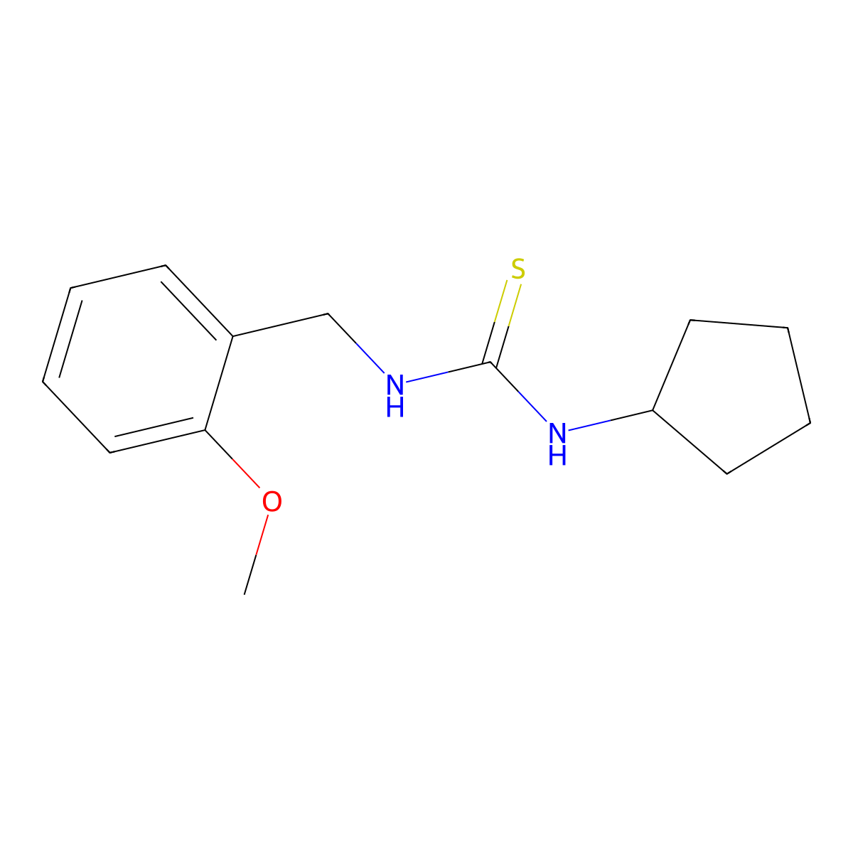 N-cyclopentyl-N'-(2-methoxybenzyl)thiourea molecular structure, CAS 516459-44-2