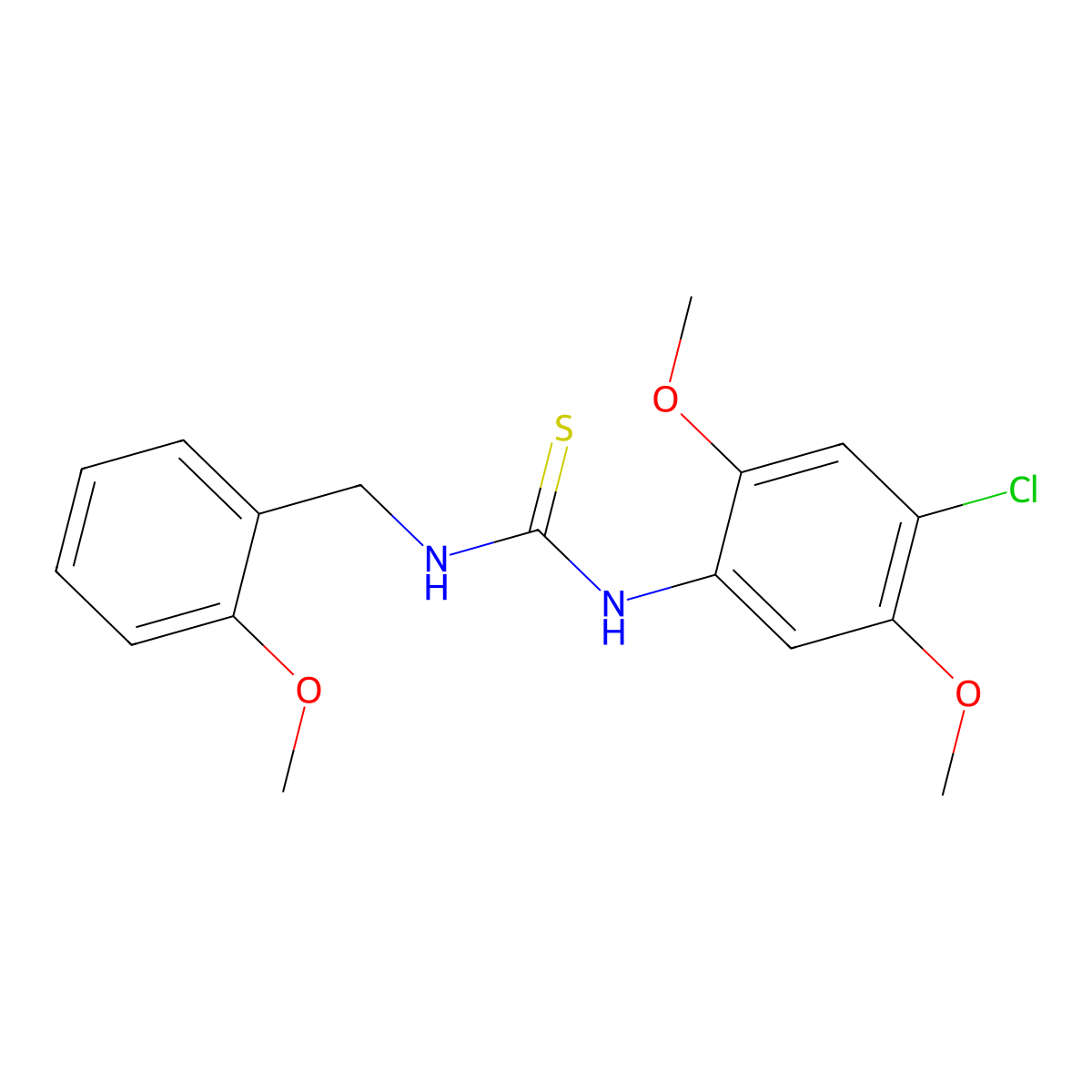 1-(4-Chloro-2,5-dimethoxyphenyl)-3-(2-methoxybenzyl)thiourea molecular structure, CAS 516459-45-3