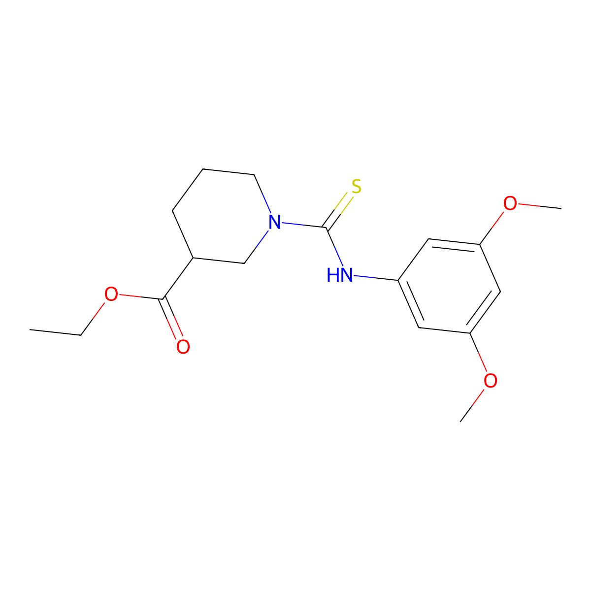 Ethyl 1-[(3,5-dimethoxyphenyl)carbamothioyl]piperidine-3-carboxylate molecular structure, CAS 516459-53-3