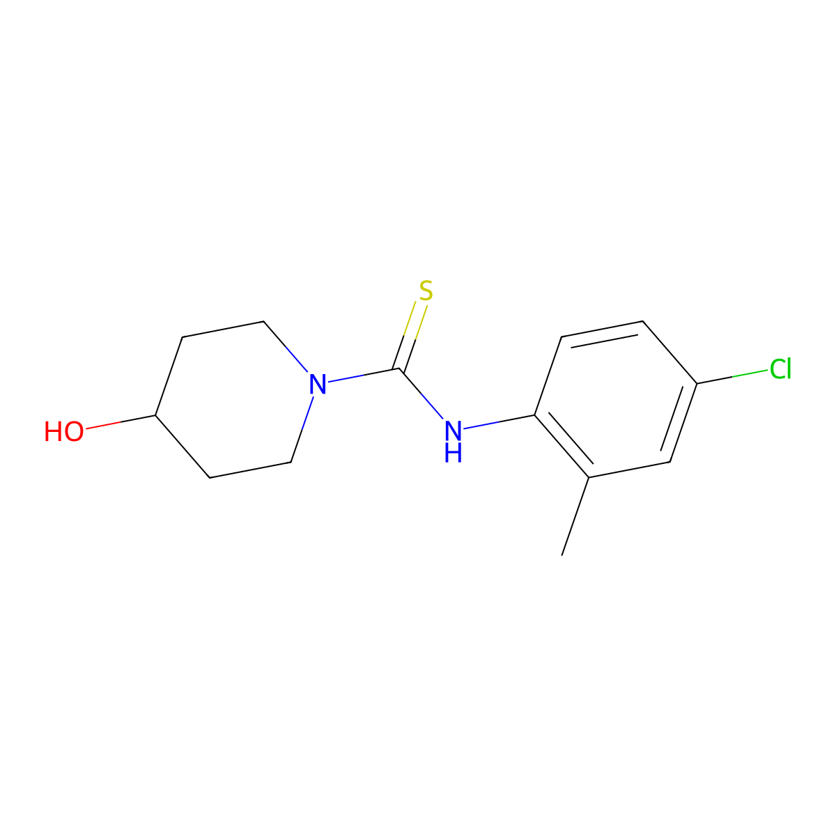 N-(4-chloro-2-methylphenyl)-4-hydroxypiperidine-1-carbothioamide molecular structure, CAS 516459-70-4
