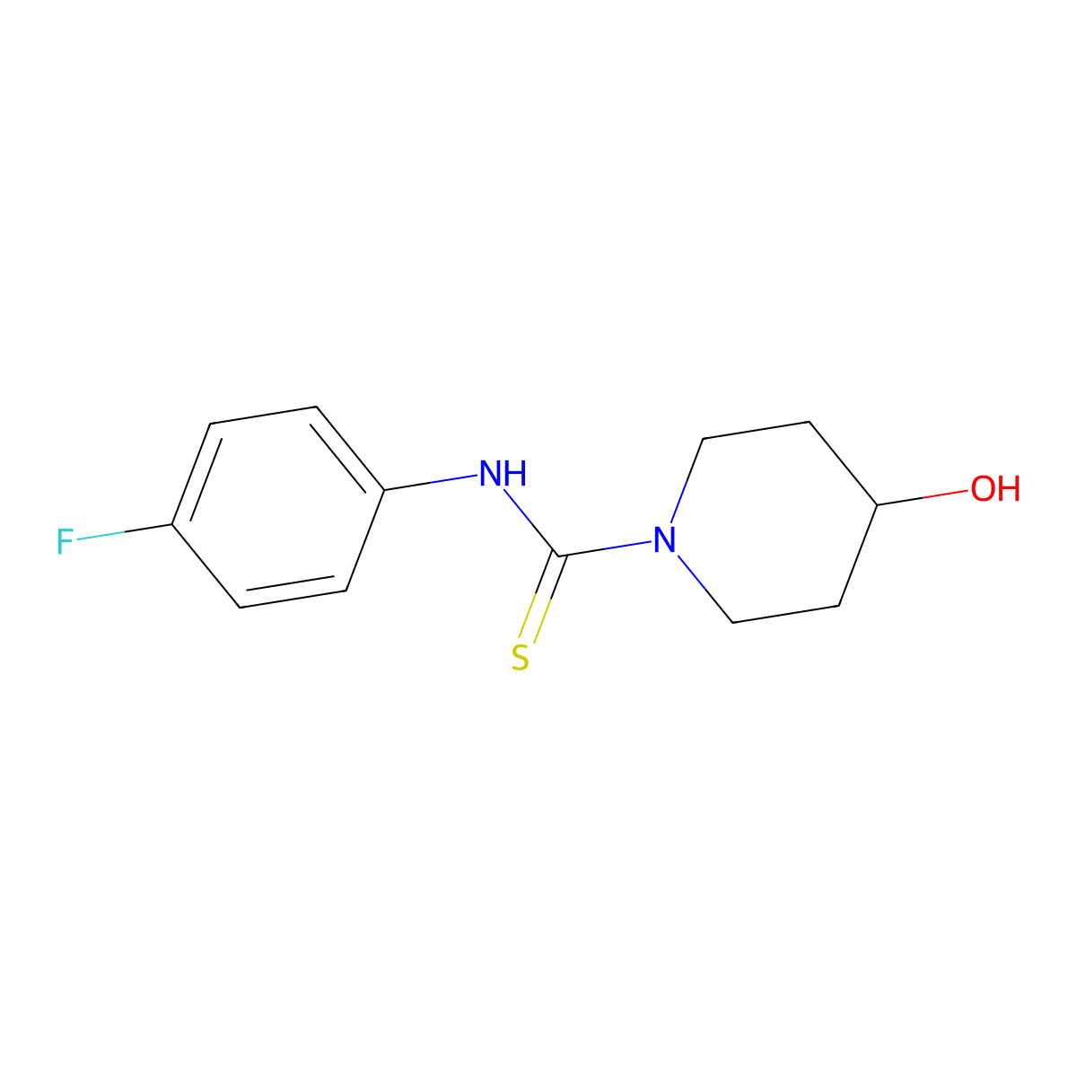 N-(4-fluorophenyl)-4-hydroxypiperidine-1-carbothioamide molecular structure, CAS 516459-71-5