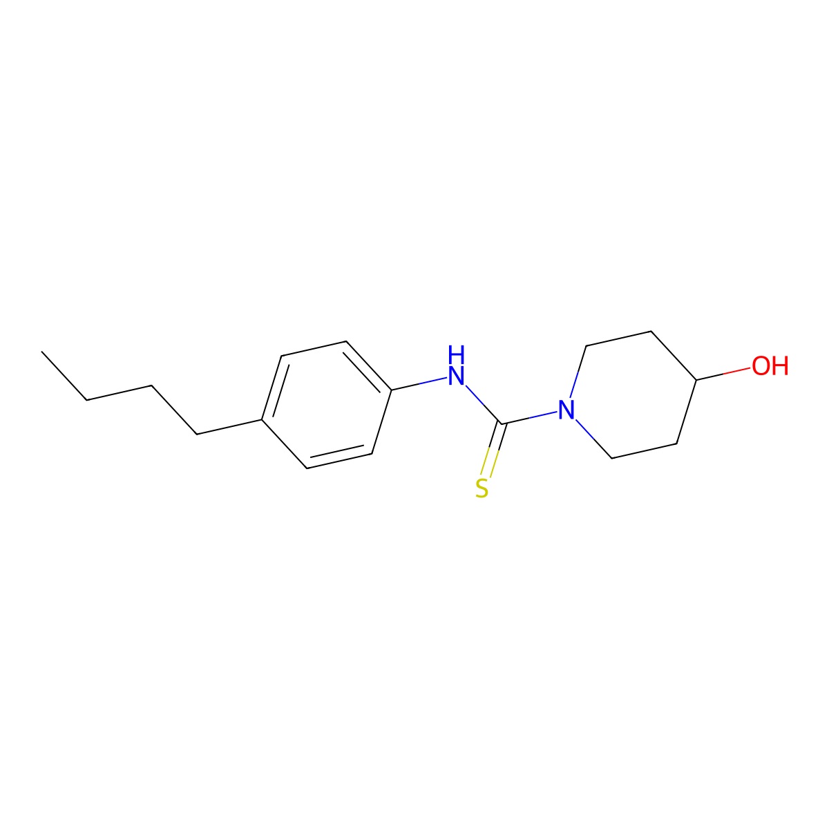 N-(4-butylphenyl)-4-hydroxypiperidine-1-carbothioamide molecular structure, CAS 516459-76-0