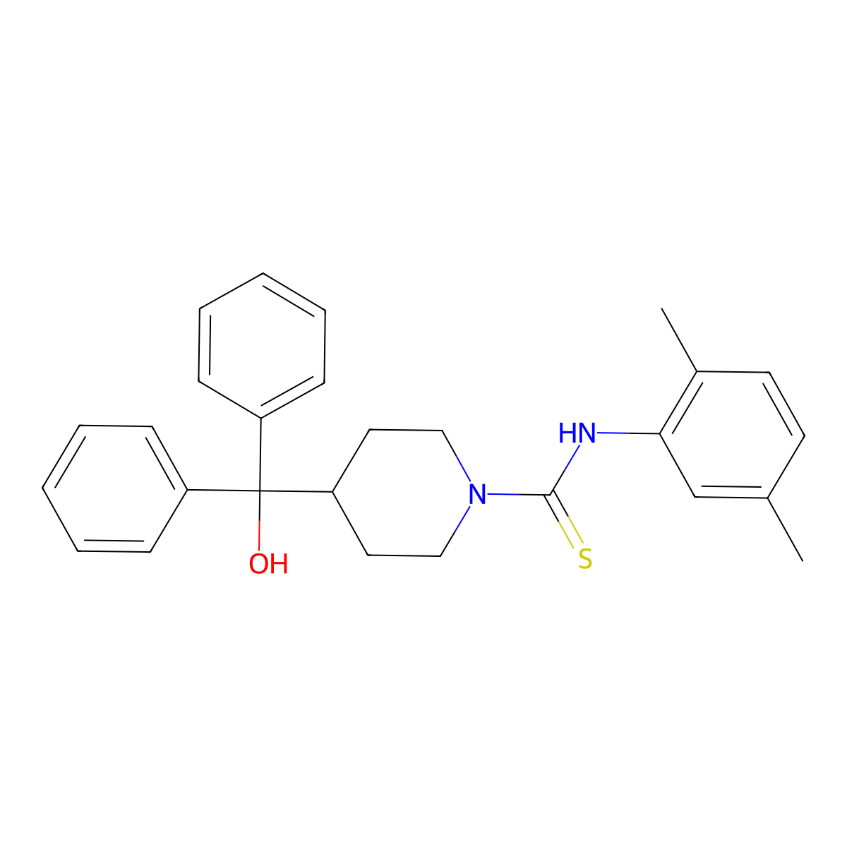 N-(2,5-dimethylphenyl)-4-[hydroxy(diphenyl)methyl]piperidine-1-carbothioamide molecular structure, CAS 516459-82-8
