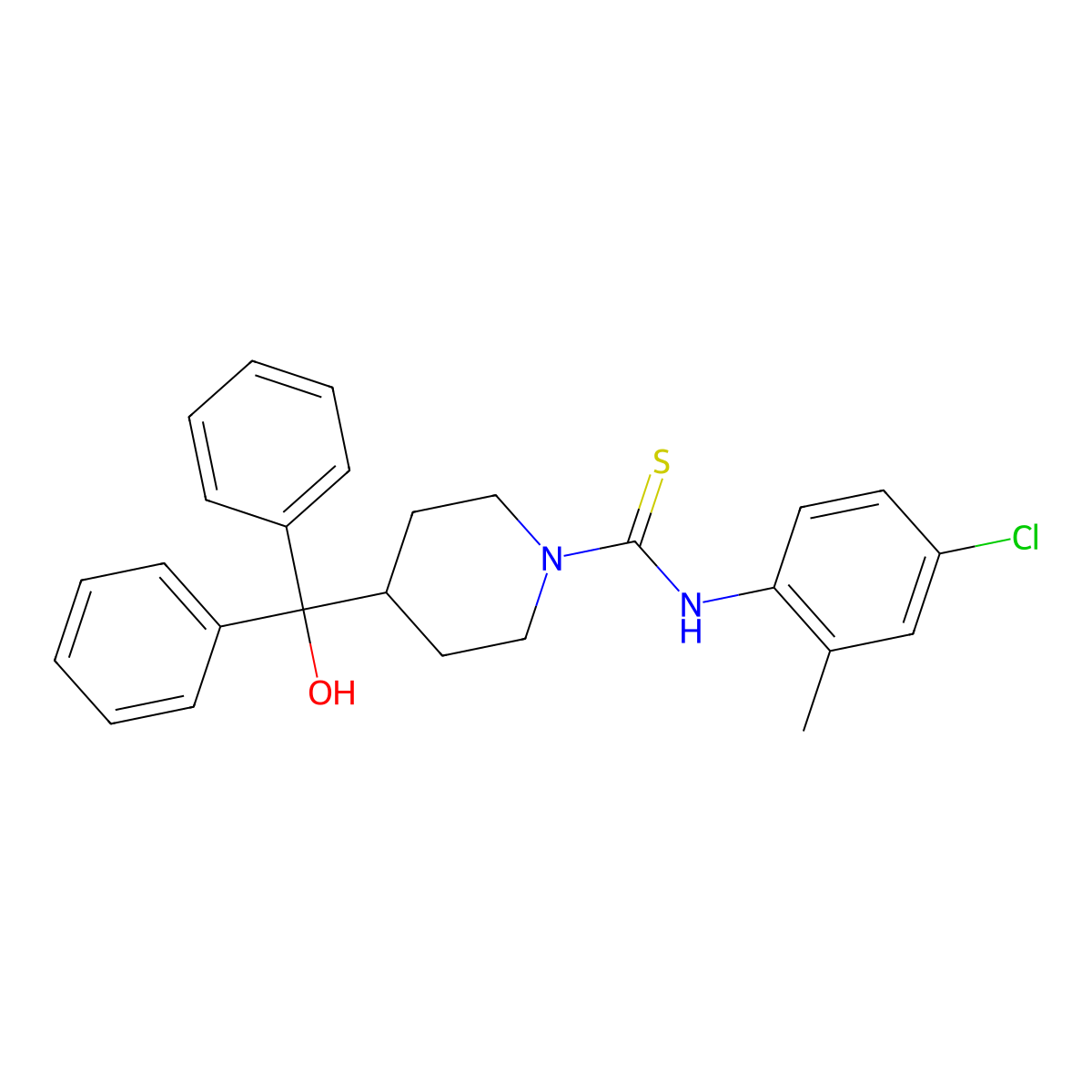 N-(4-chloro-2-methylphenyl)-4-[hydroxy(diphenyl)methyl]piperidine-1-carbothioamide molecular structure, CAS 516459-85-1