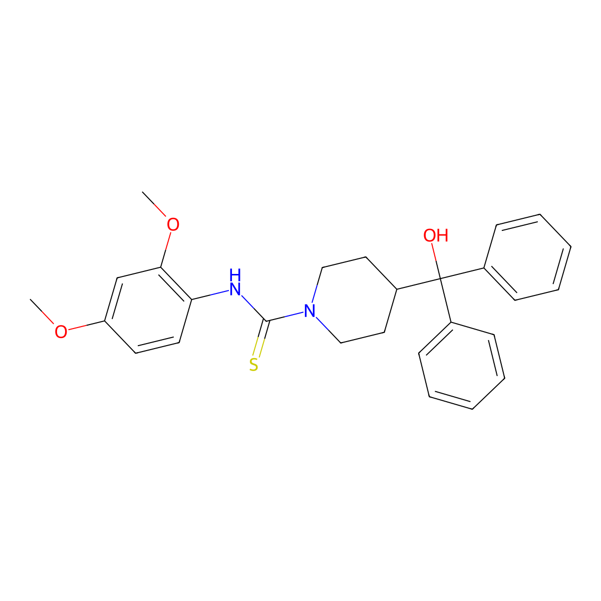 N-(2,4-dimethoxyphenyl)-4-[hydroxy(diphenyl)methyl]piperidine-1-carbothioamide molecular structure, CAS 516459-88-4
