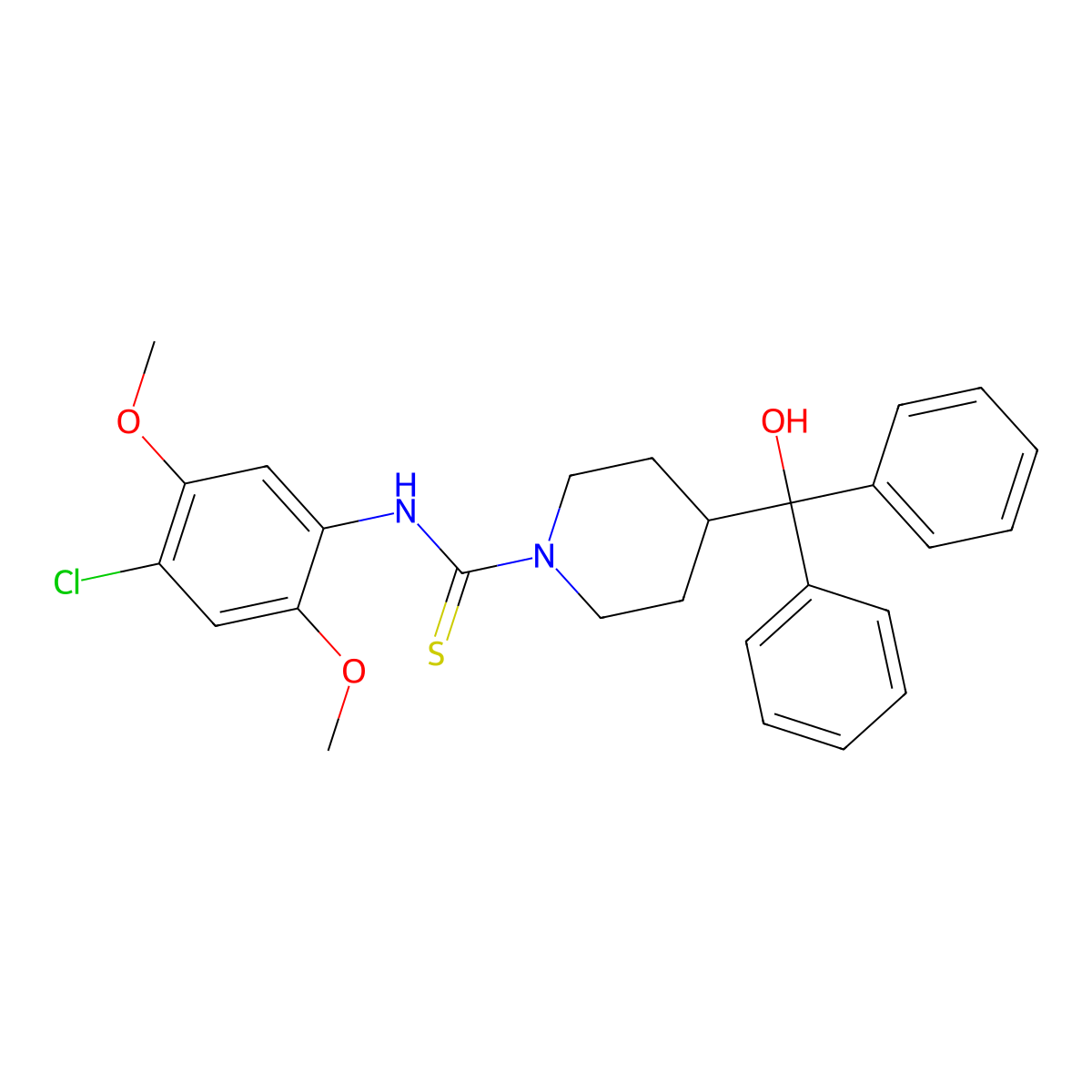 N-(4-chloro-2,5-dimethoxyphenyl)-4-[hydroxy(diphenyl)methyl]piperidine-1-carbothioamide molecular structure, CAS 516459-95-3