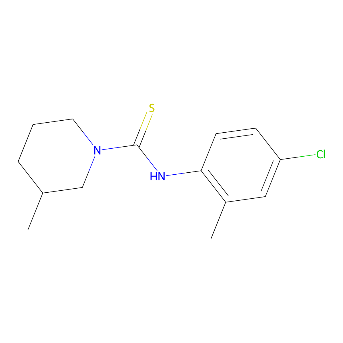 N-(4-chloro-2-methylphenyl)-3-methylpiperidine-1-carbothioamide molecular structure, CAS 516459-97-5