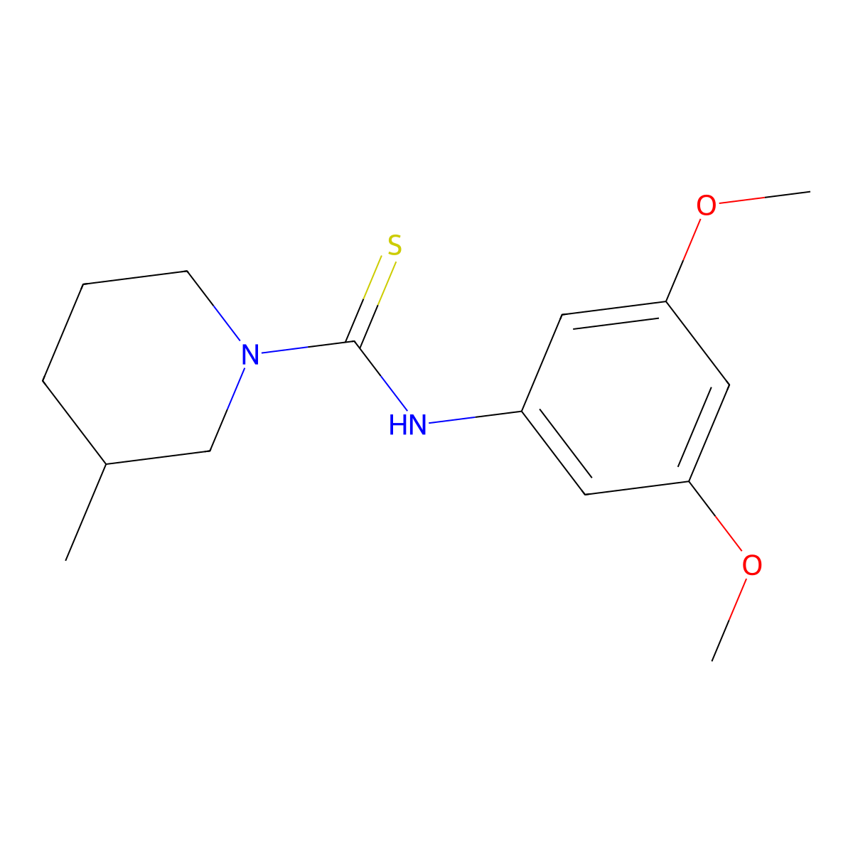 N-(3,5-dimethoxyphenyl)-3-methylpiperidine-1-carbothioamide molecular structure, CAS 516460-00-7