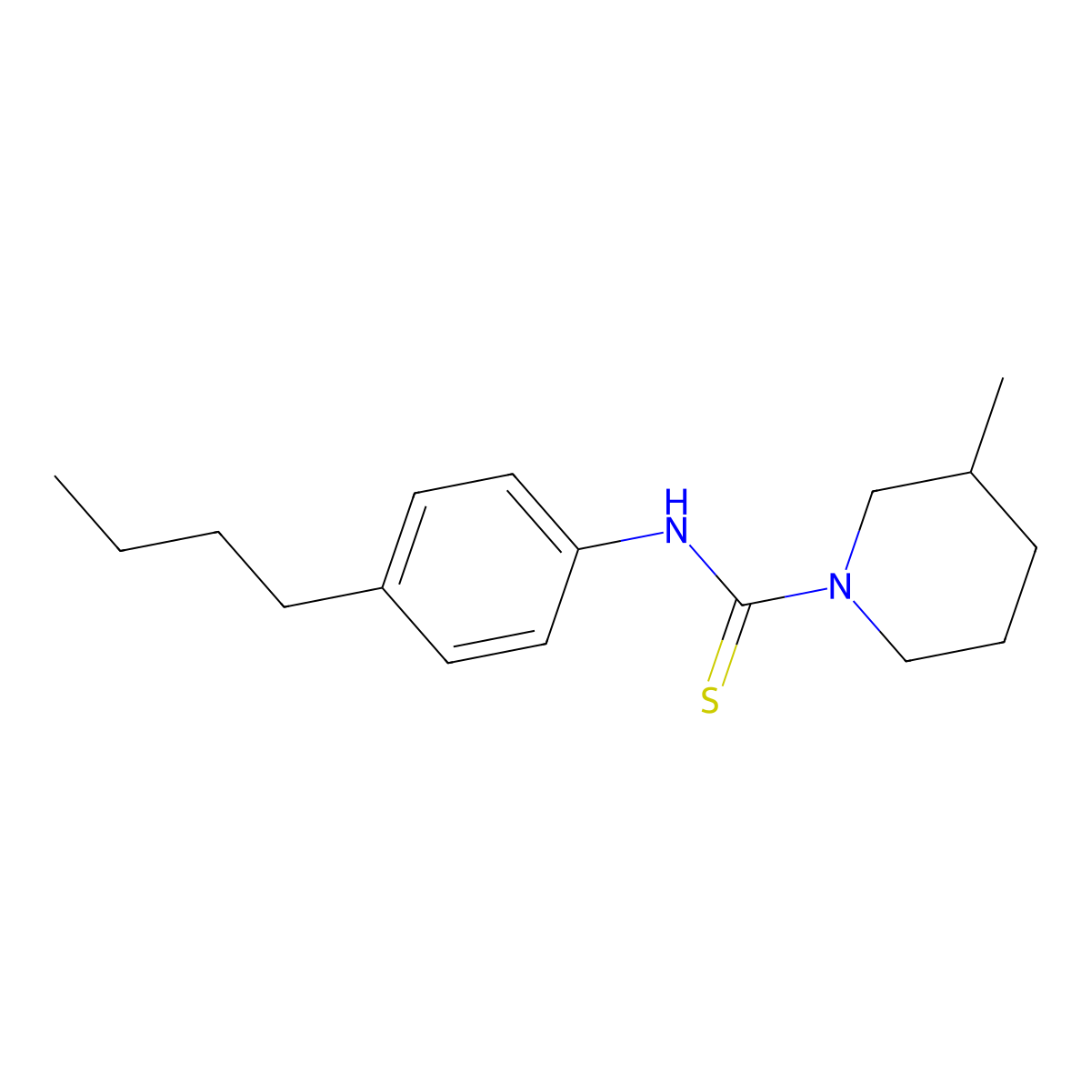 N-(4-butylphenyl)-3-methylpiperidine-1-carbothioamide molecular structure, CAS 516460-01-8