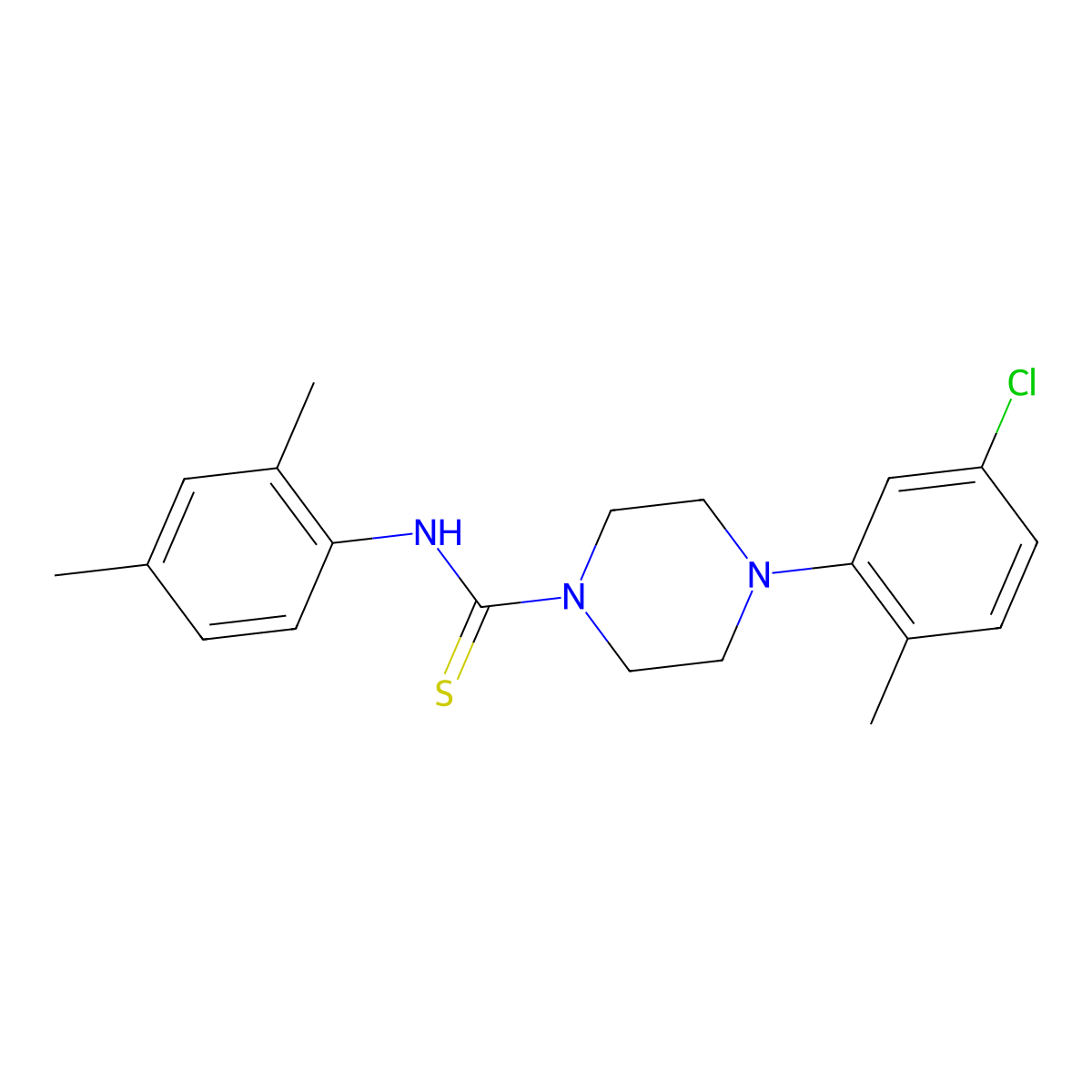 4-(5-chloro-2-methylphenyl)-N-(2,4-dimethylphenyl)piperazine-1-carbothioamide molecular structure, CAS 516460-06-3