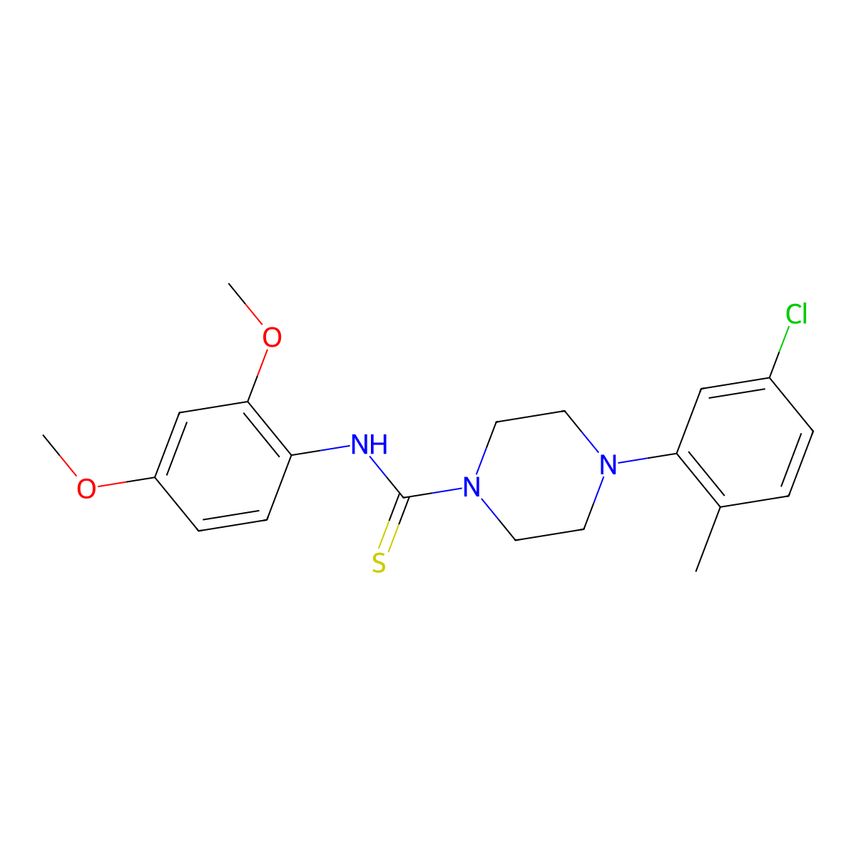 4-(5-chloro-2-methylphenyl)-N-(2,4-dimethoxyphenyl)piperazine-1-carbothioamide molecular structure, CAS 516460-14-3