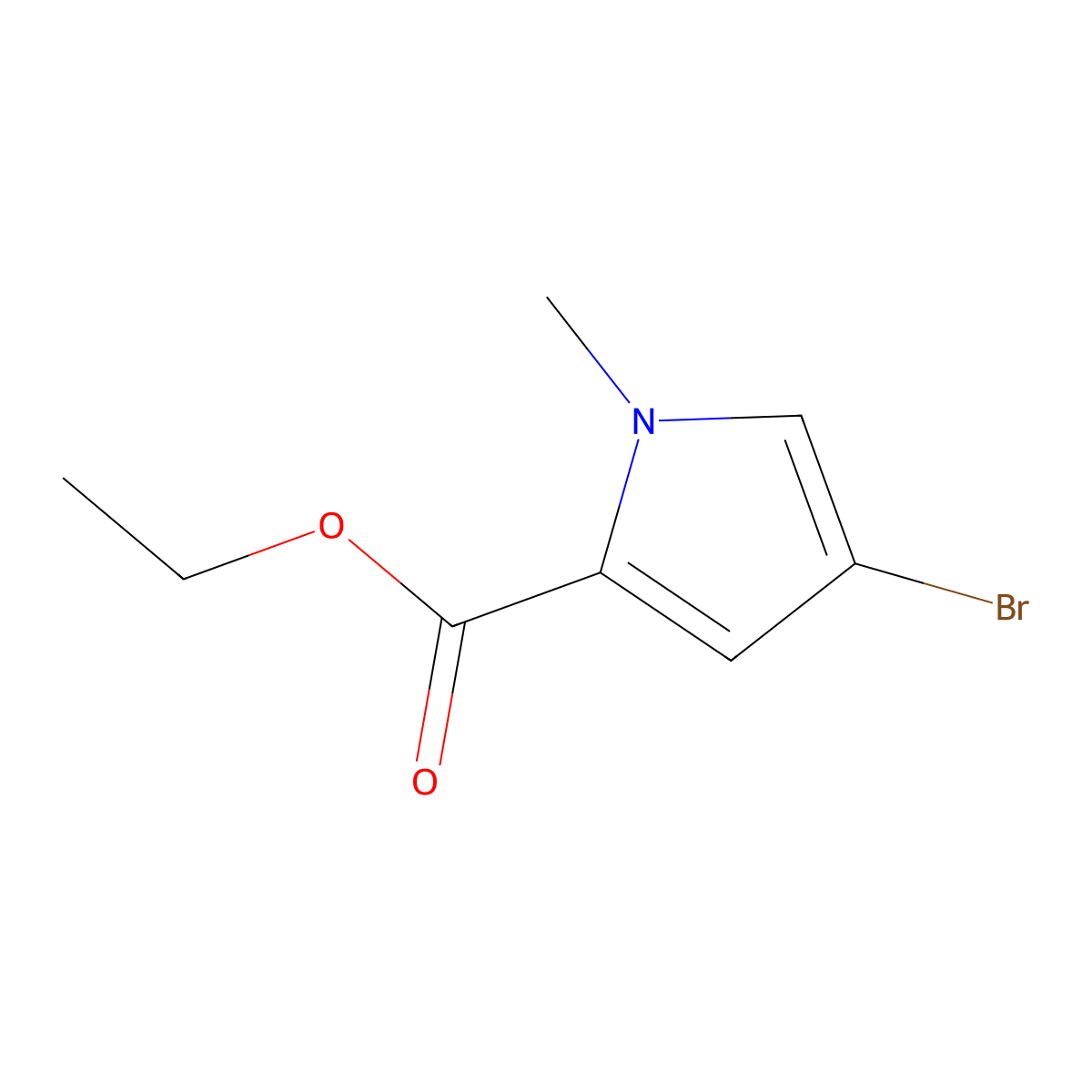 Ethyl 4-bromo-1-methyl-1H-pyrrole-2-carboxylate molecular structure, CAS 516465-78-4