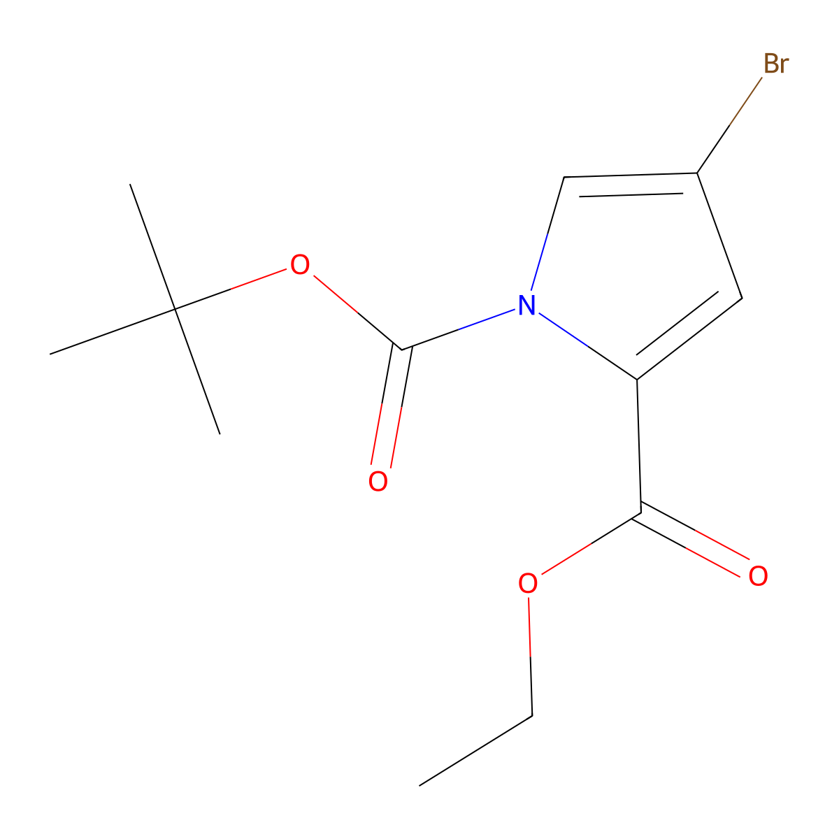 1-tert-Butyl 2-ethyl 4-bromo-1H-pyrrole-1,2-dicarboxylate molecular structure, CAS 516465-80-8
