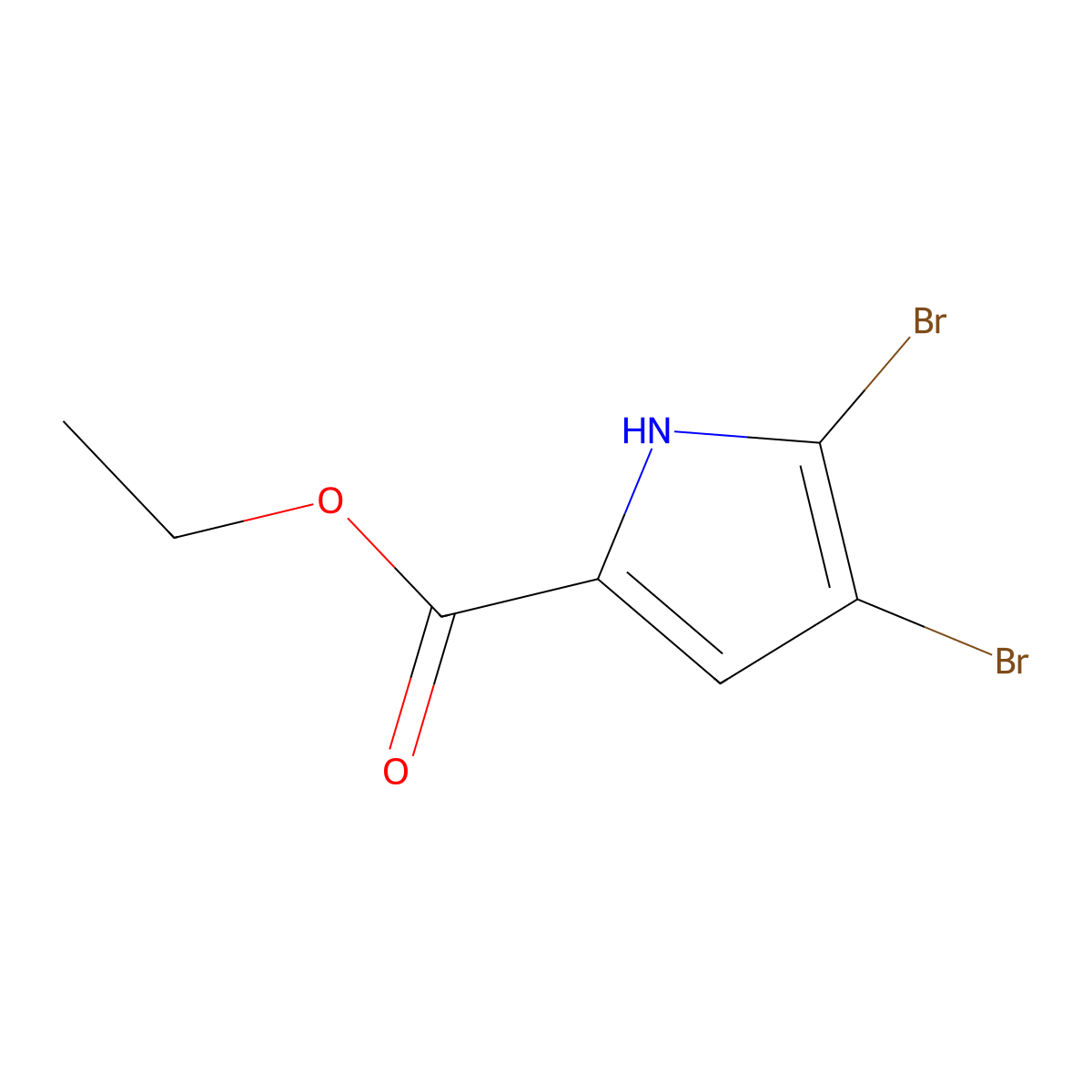 ethyl 4,5-dibromo-1H-pyrrole-2-carboxylate molecular structure, CAS 516465-86-4