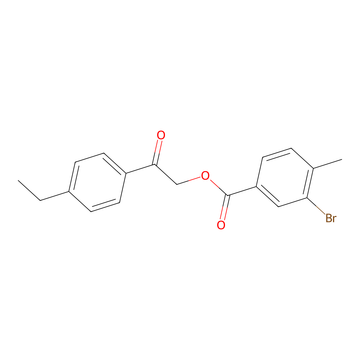 2-(4-Ethylphenyl)-2-oxoethyl 3-bromo-4-methylbenzoate molecular structure, CAS 516466-40-3