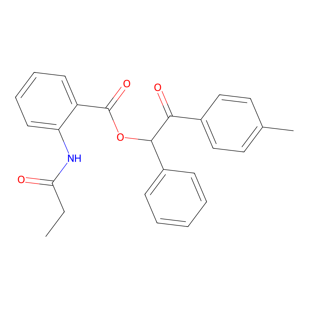 2-(4-Methylphenyl)-2-oxo-1-phenylethyl 2-(propionylamino)benzoate molecular structure, CAS 516466-42-5