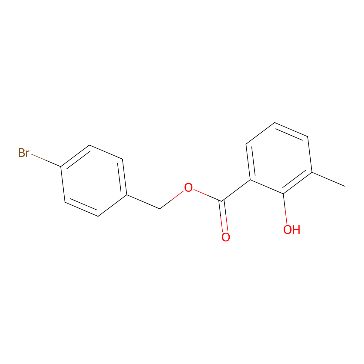 (4-Bromophenyl)methyl 2-hydroxy-3-methylbenzoate molecular structure, CAS 516466-45-8