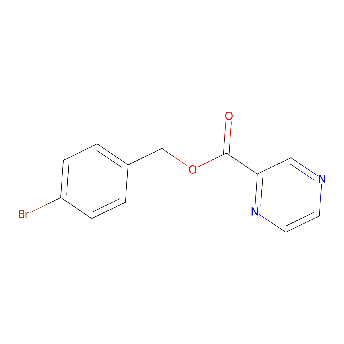 (4-Bromophenyl)methyl pyrazine-2-carboxylate molecular structure, CAS 516466-47-0