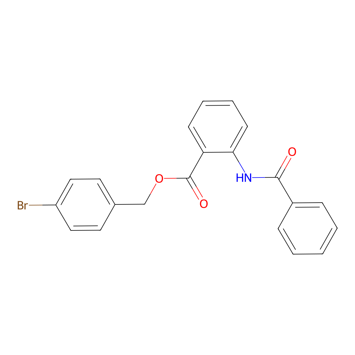 4-Bromobenzyl 2-(benzoylamino)benzoate molecular structure, CAS 516466-49-2