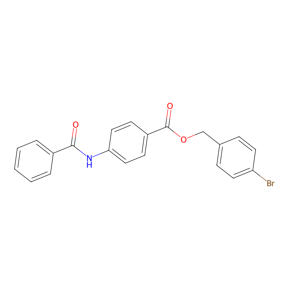 4-Bromobenzyl 4-(benzoylamino)benzoate molecular structure, CAS 516466-52-7