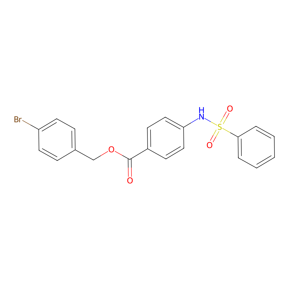 4-Bromobenzyl 4-[(phenylsulfonyl)amino]benzoate molecular structure, CAS 516466-55-0