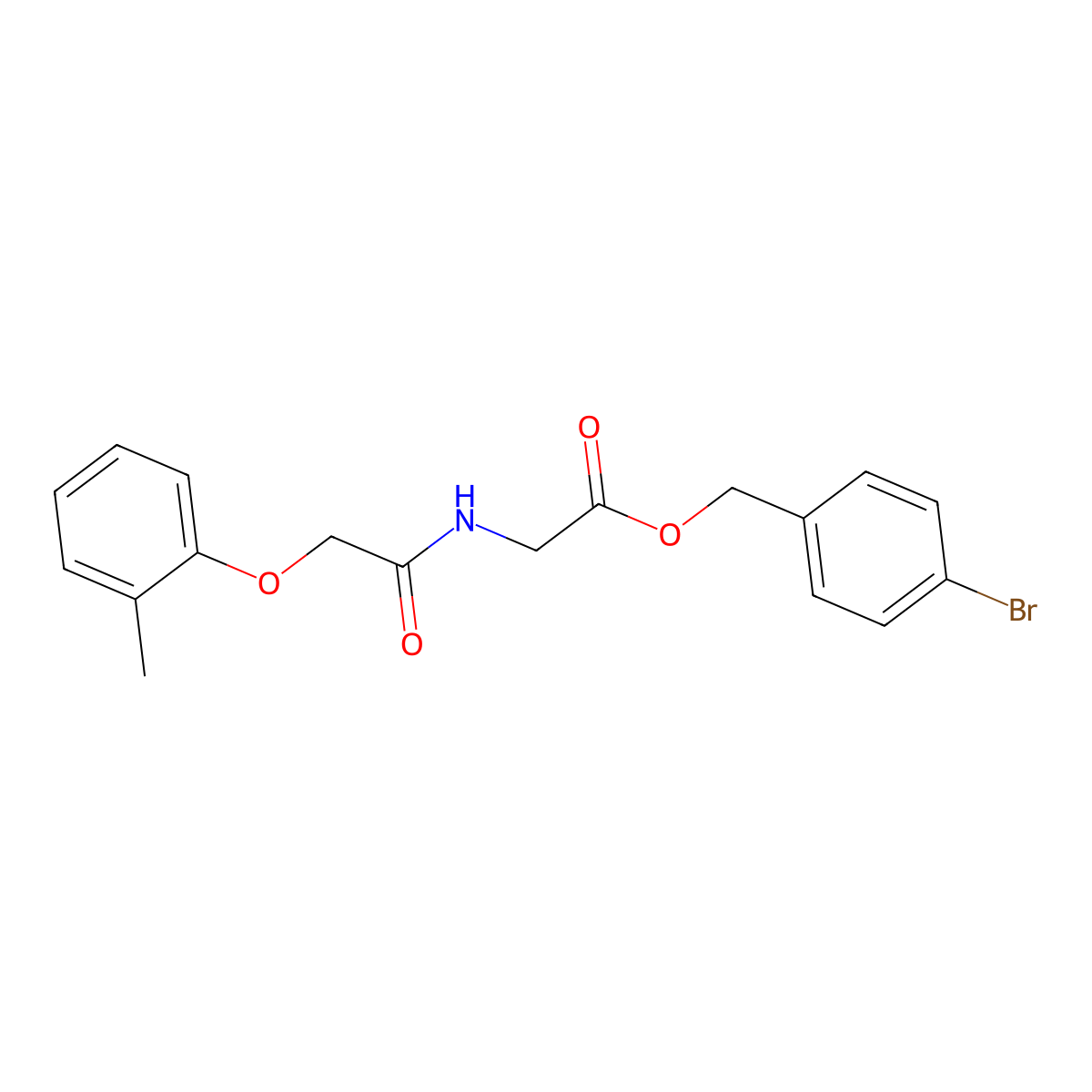 (4-Bromophenyl)methyl 2-[[2-(2-methylphenoxy)acetyl]amino]acetate molecular structure, CAS 516466-56-1