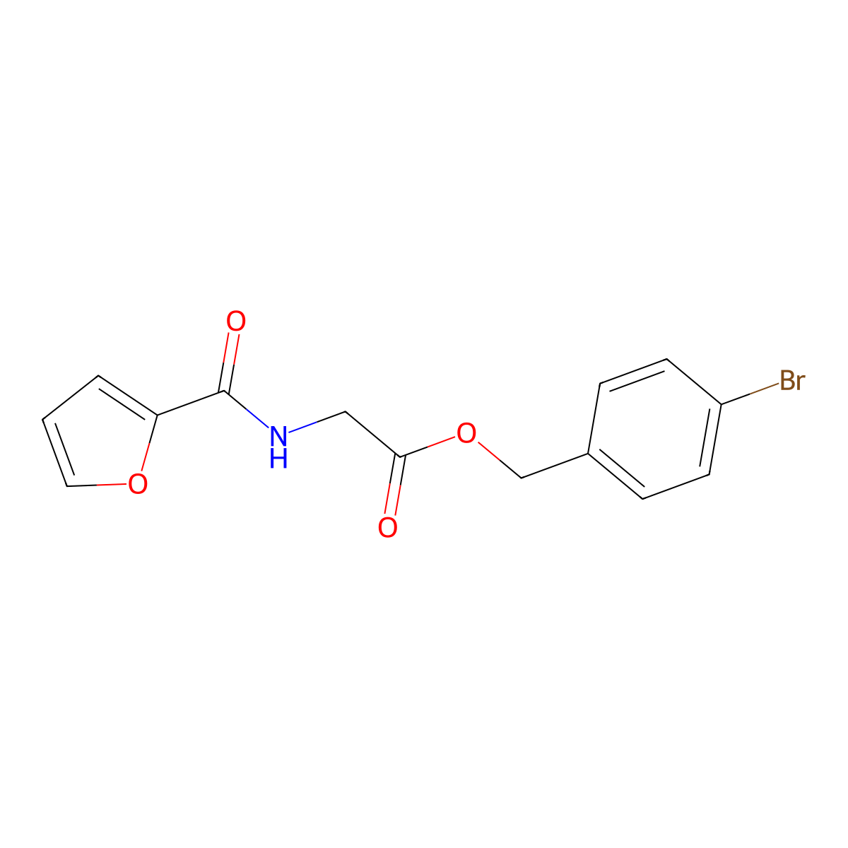 (4-Bromophenyl)methyl 2-(furan-2-carbonylamino)acetate molecular structure, CAS 516466-58-3