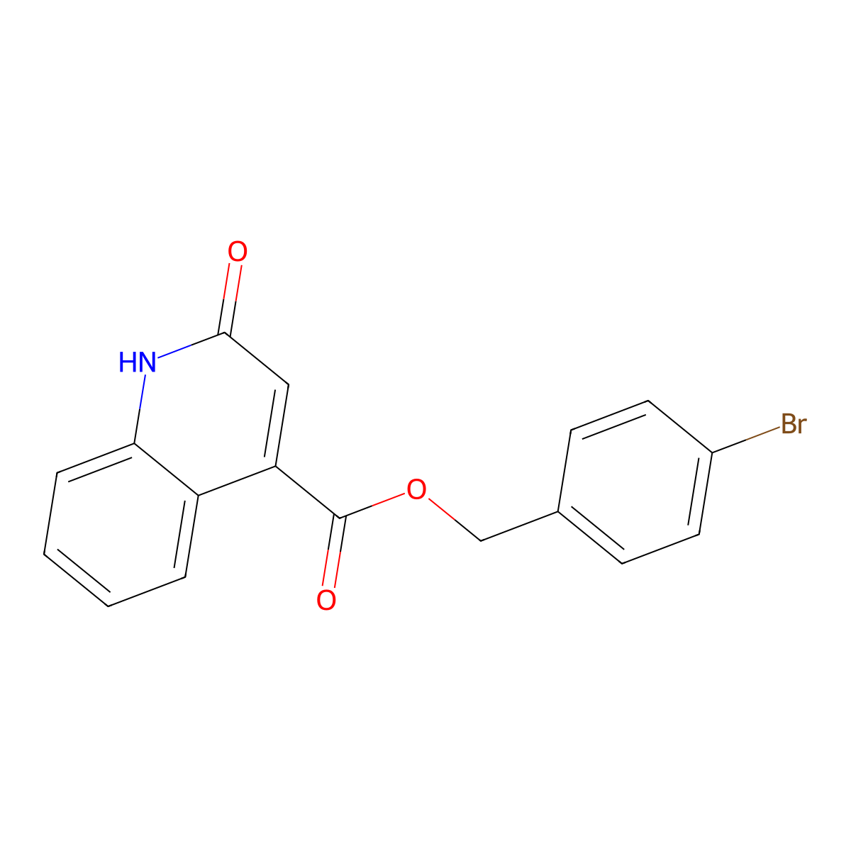 4-Bromobenzyl 2-hydroxy-4-quinolinecarboxylate molecular structure, CAS 516466-68-5