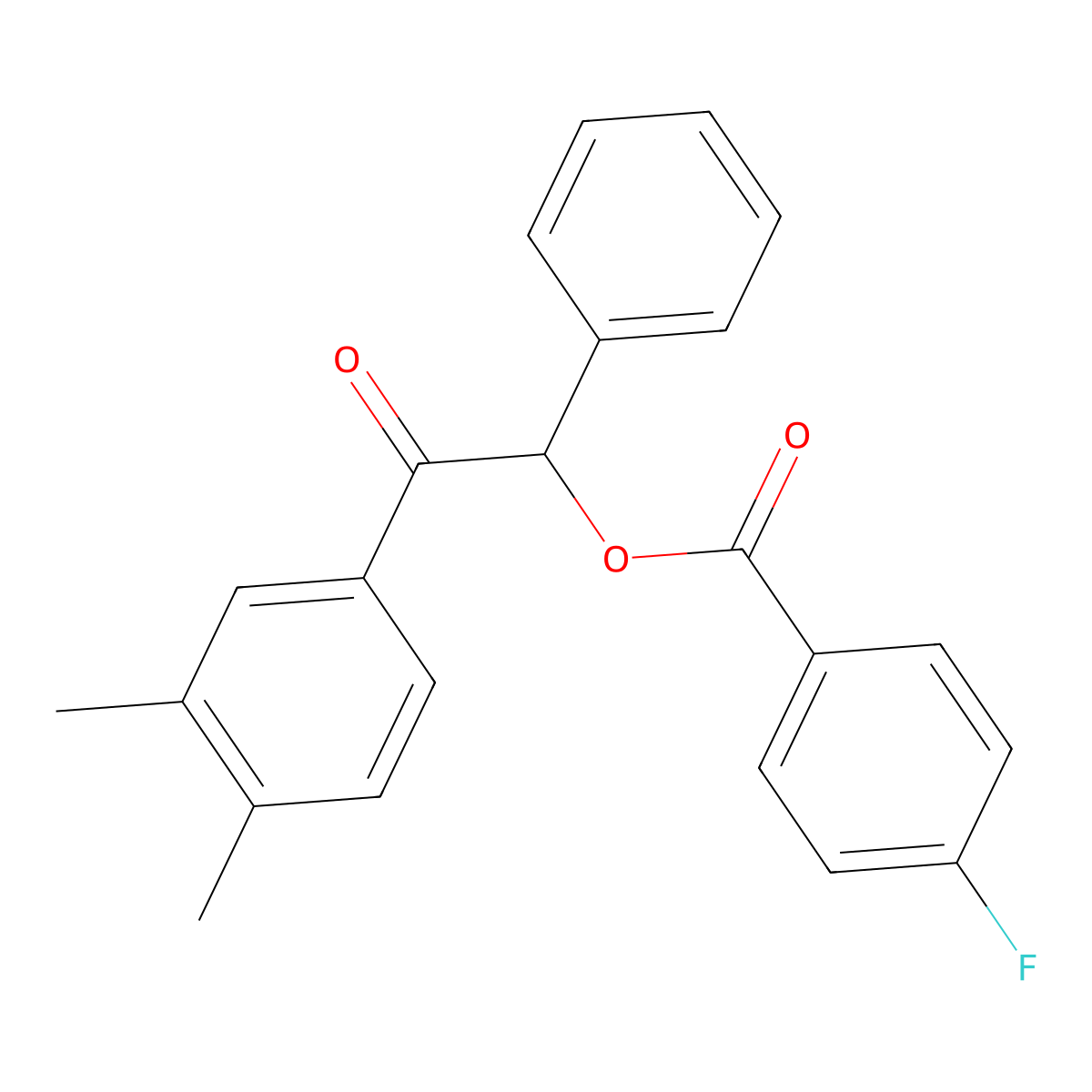 2-(3,4-Dimethylphenyl)-2-oxo-1-phenylethyl 4-fluorobenzoate molecular structure, CAS 516467-13-3