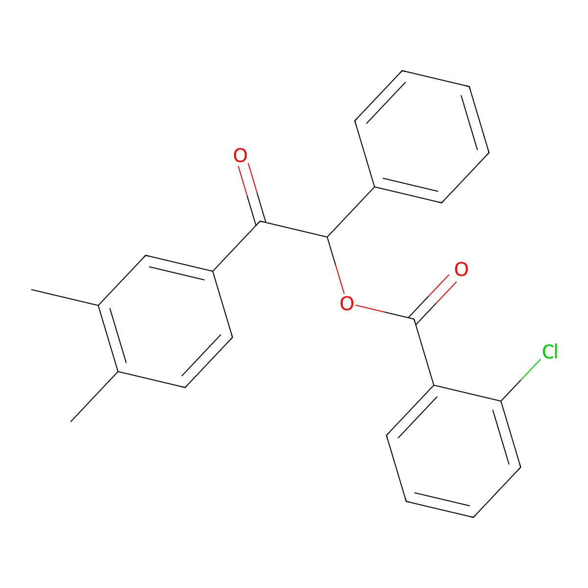 2-(3,4-Dimethylphenyl)-2-oxo-1-phenylethyl 2-chlorobenzoate molecular structure, CAS 516467-14-4