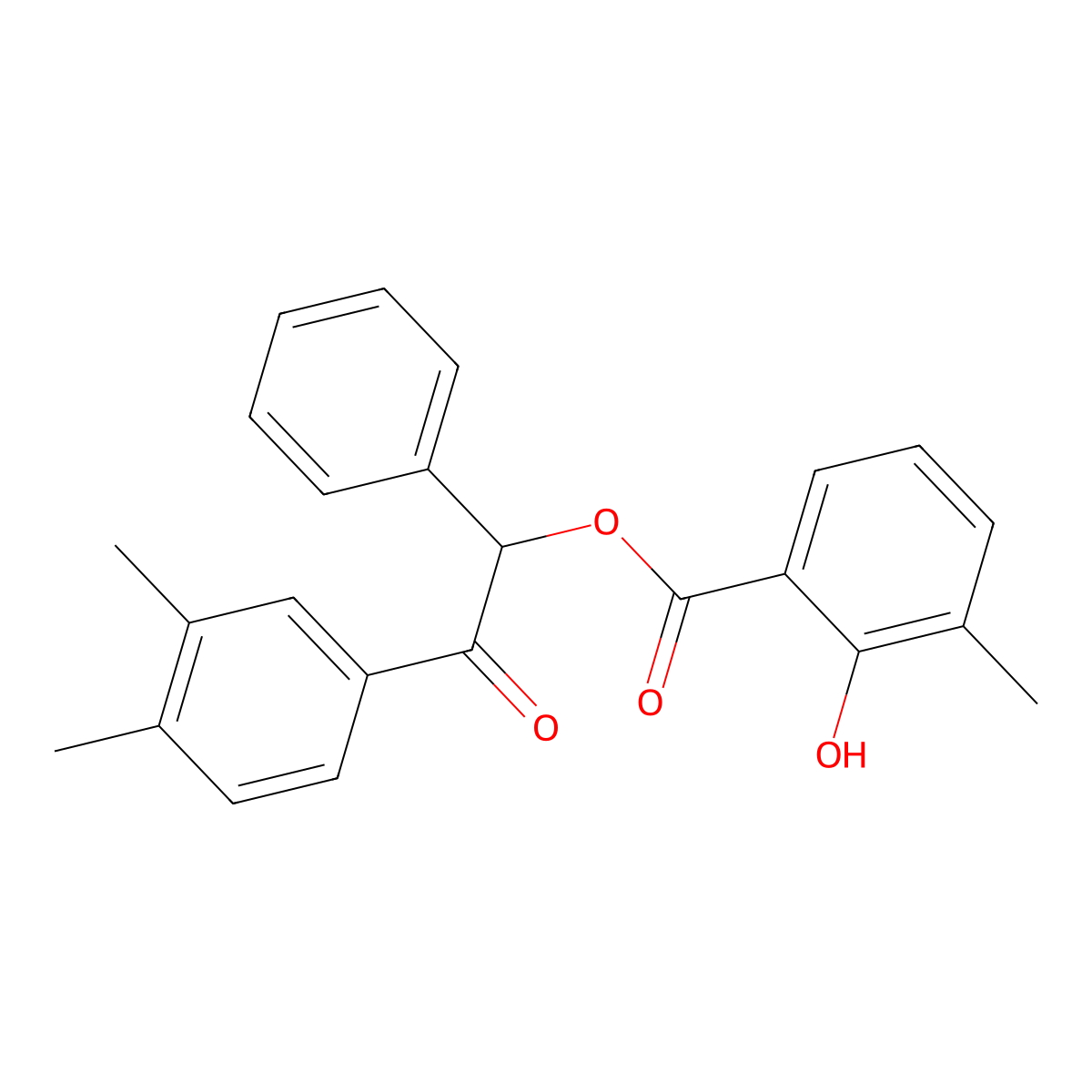 2-(3,4-Dimethylphenyl)-2-oxo-1-phenylethyl 2-hydroxy-3-methylbenzoate molecular structure, CAS 516467-18-8