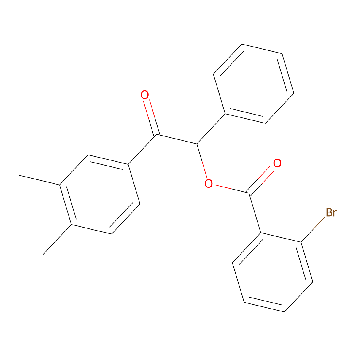 2-(3,4-Dimethylphenyl)-2-oxo-1-phenylethyl 2-bromobenzoate molecular structure, CAS 516467-19-9