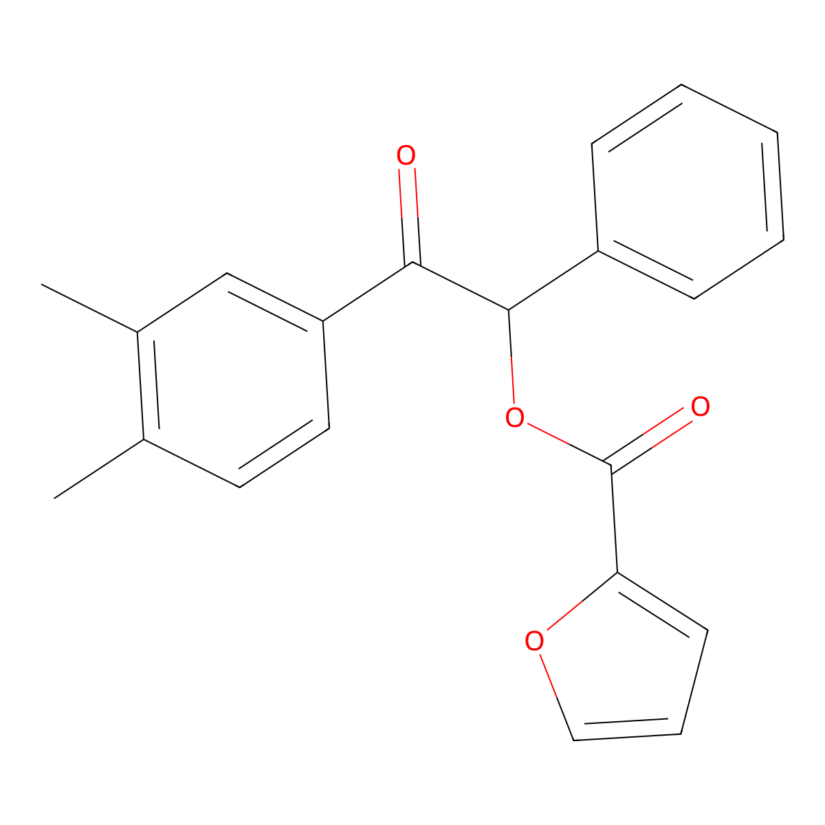 2-(3,4-Dimethylphenyl)-2-oxo-1-phenylethyl 2-furoate molecular structure, CAS 516467-23-5