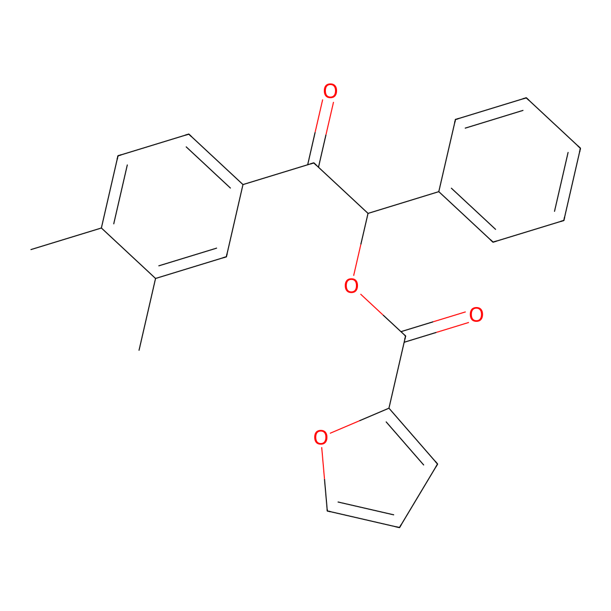 2-(3,4-Dimethylphenyl)-2-oxo-1-phenylethyl 2-furoate molecular structure, CAS 516467-23-5