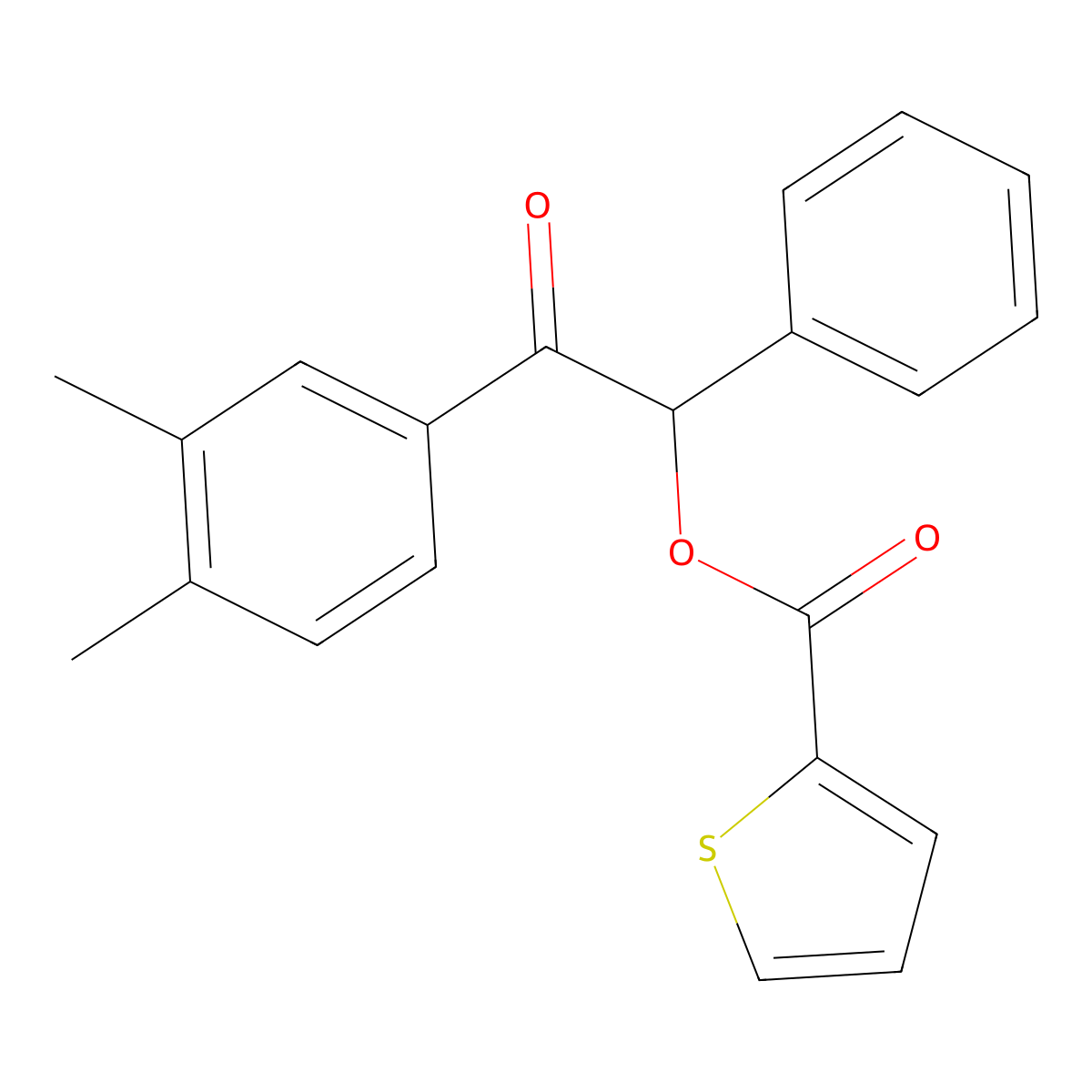 2-(3,4-Dimethylphenyl)-2-oxo-1-phenylethyl 2-thiophenecarboxylate molecular structure, CAS 516467-24-6