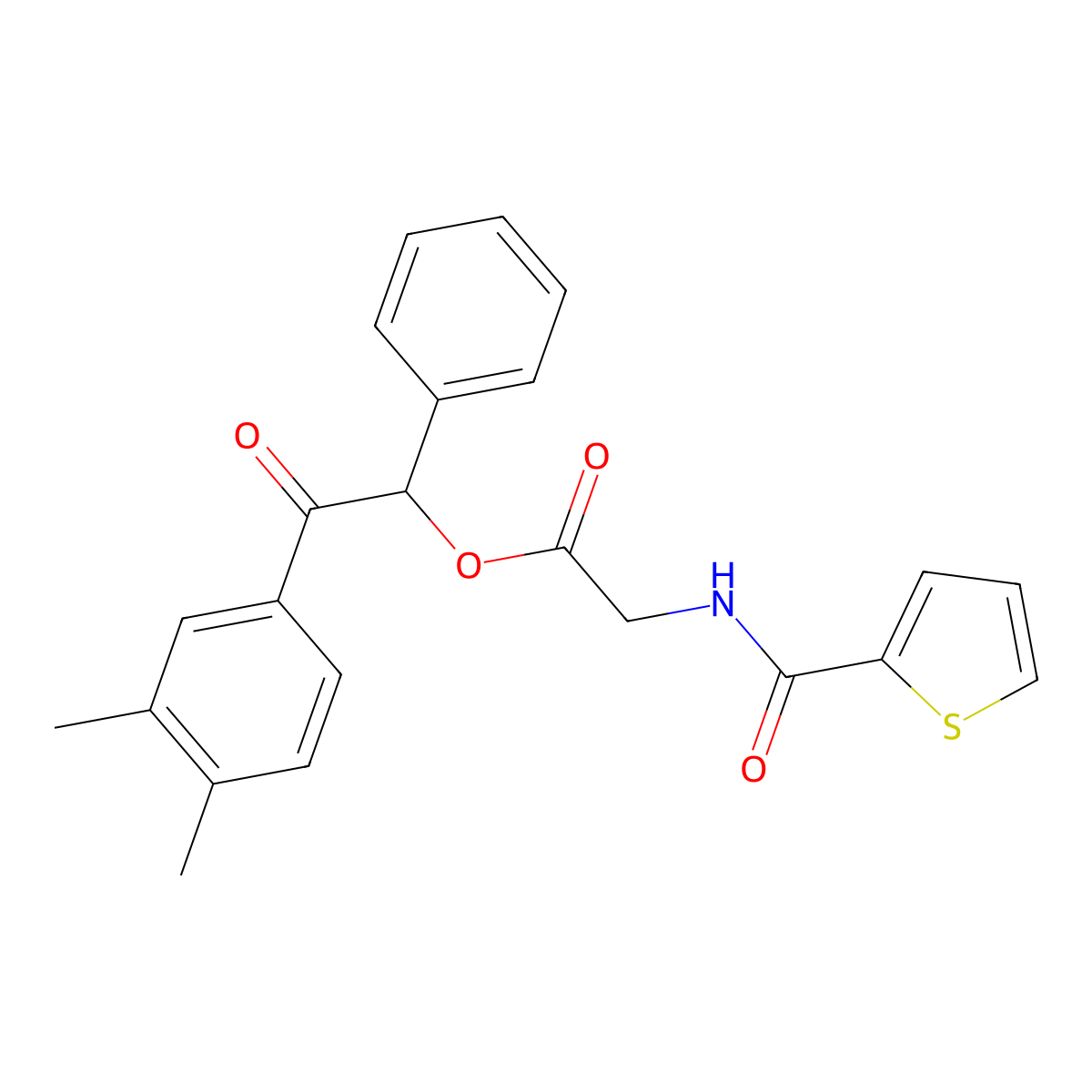 [2-(3,4-Dimethylphenyl)-2-oxo-1-phenylethyl] 2-(thiophene-2-carbonylamino)acetate molecular structure, CAS 516467-26-8