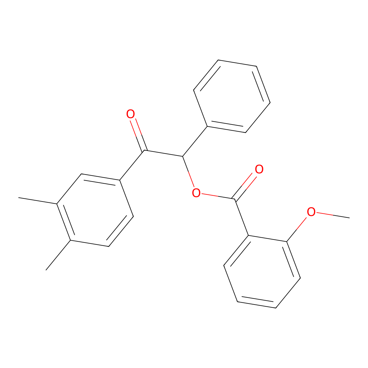 2-(3,4-Dimethylphenyl)-2-oxo-1-phenylethyl 2-methoxybenzoate molecular structure, CAS 516467-38-2