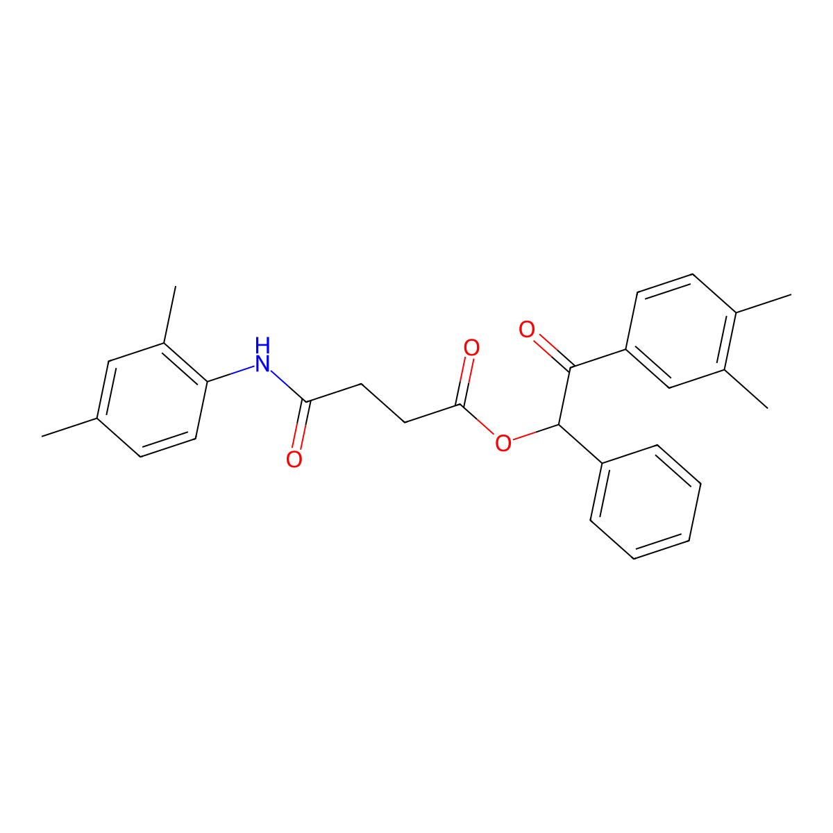 2-(3,4-Dimethylphenyl)-2-oxo-1-phenylethyl 4-[(2,4-dimethylphenyl)amino]-4-oxobutanoate molecular structure, CAS 516467-40-6