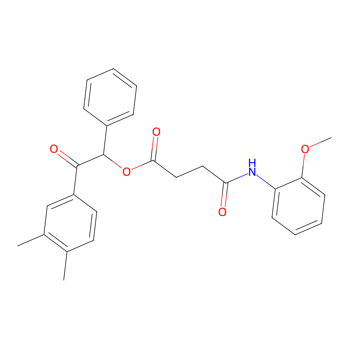 2-(3,4-Dimethylphenyl)-2-oxo-1-phenylethyl 4-((2-methoxyphenyl)amino)-4-oxobutanoate molecular structure, CAS 516467-41-7