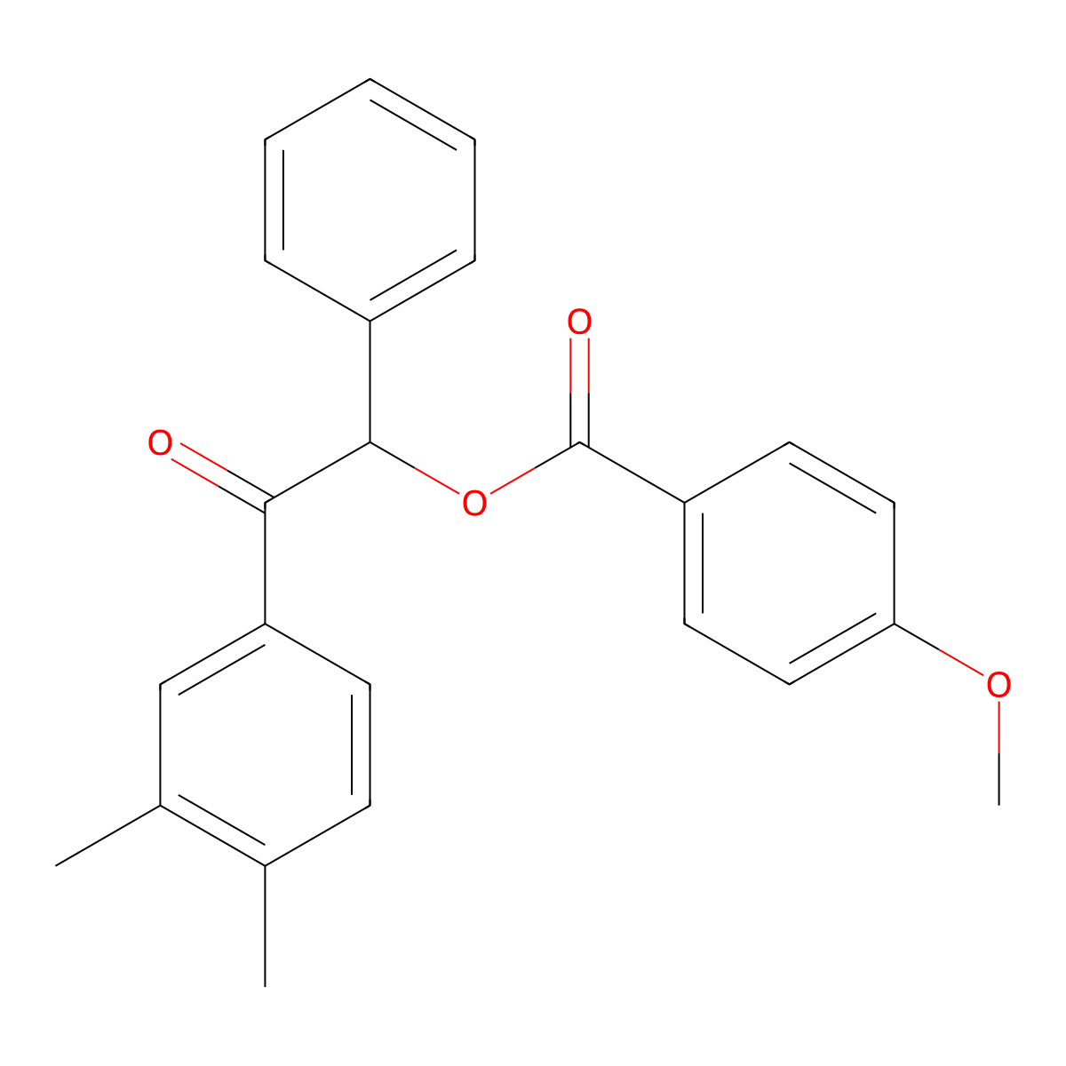 2-(3,4-Dimethylphenyl)-2-oxo-1-phenylethyl 4-methoxybenzoate molecular structure, CAS 516467-42-8