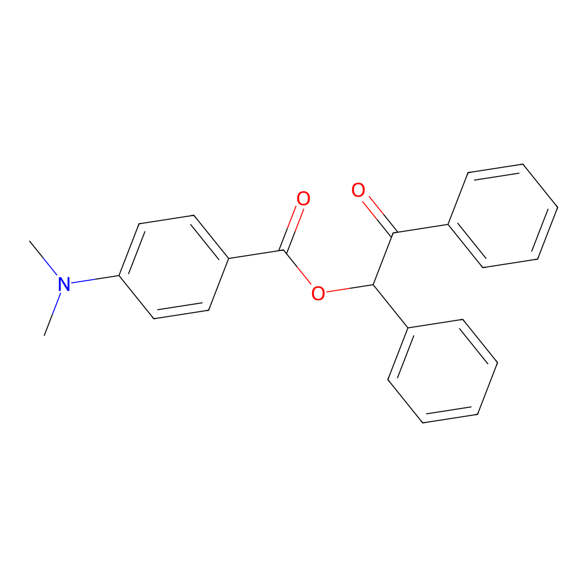 2-Oxo-1,2-diphenylethyl 4-(dimethylamino)benzoate molecular structure, CAS 516467-46-2