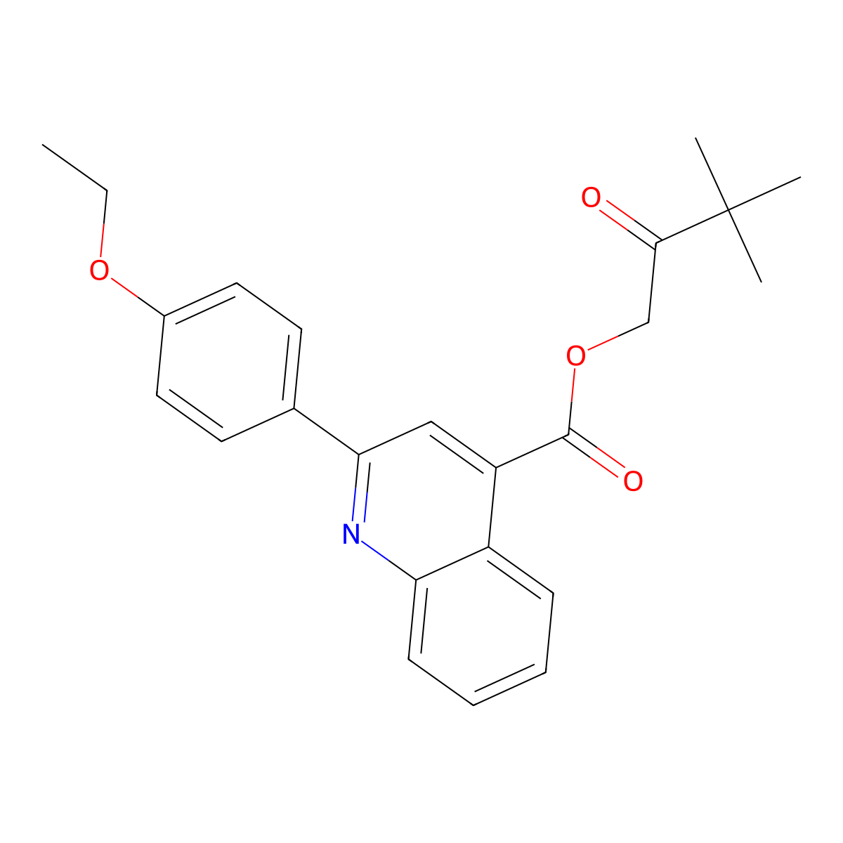 3,3-Dimethyl-2-oxobutyl 2-(4-ethoxyphenyl)-4-quinolinecarboxylate molecular structure, CAS 516467-61-1