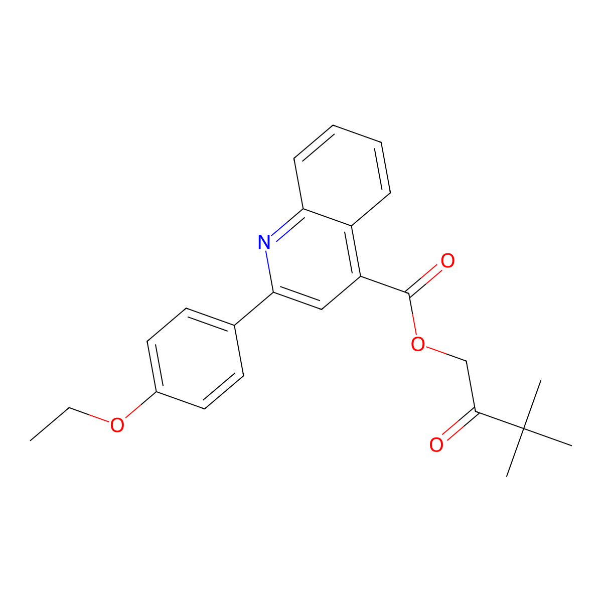 3,3-Dimethyl-2-oxobutyl 2-(4-ethoxyphenyl)-4-quinolinecarboxylate molecular structure, CAS 516467-61-1