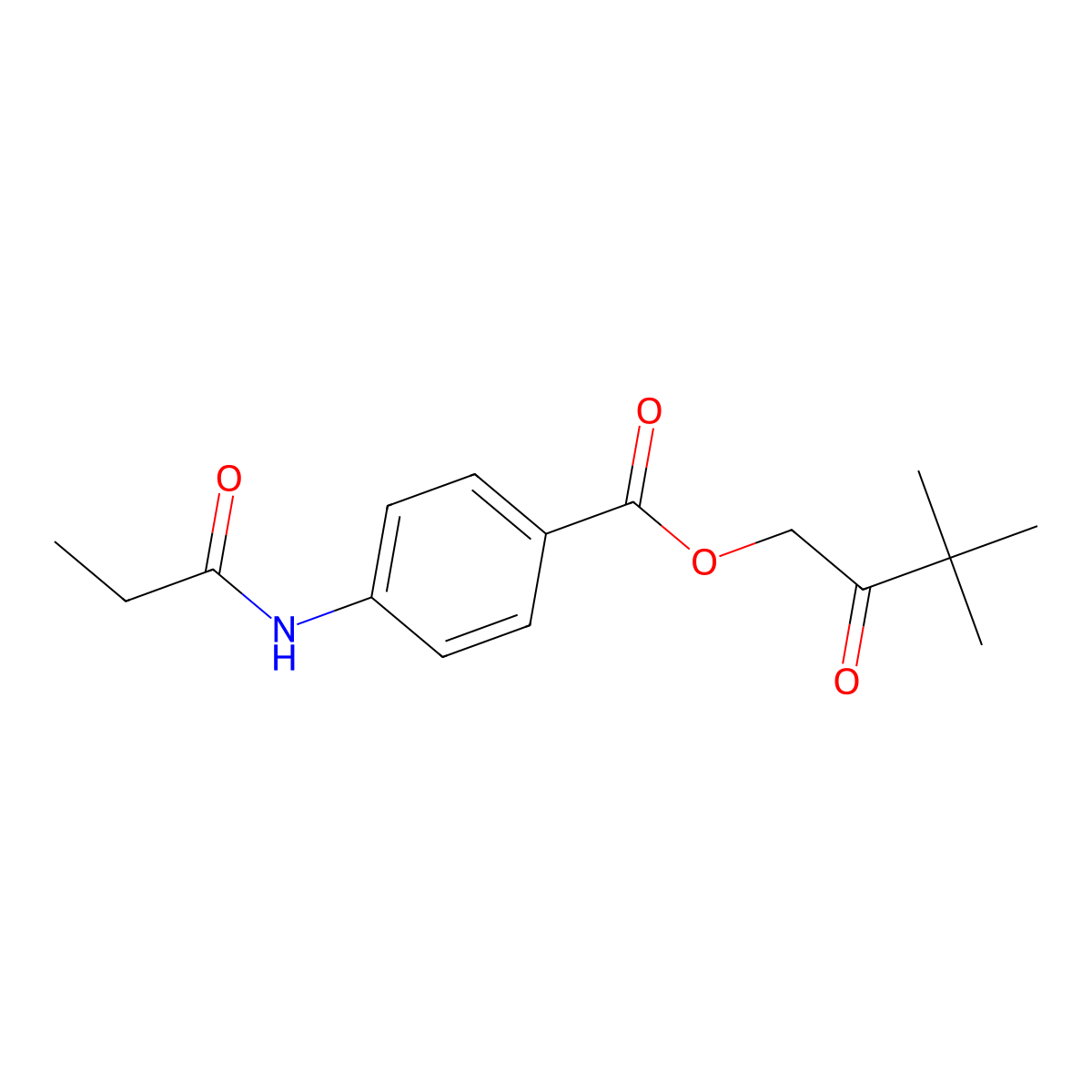 3,3-Dimethyl-2-oxobutyl 4-(propionylamino)benzoate molecular structure, CAS 516467-62-2