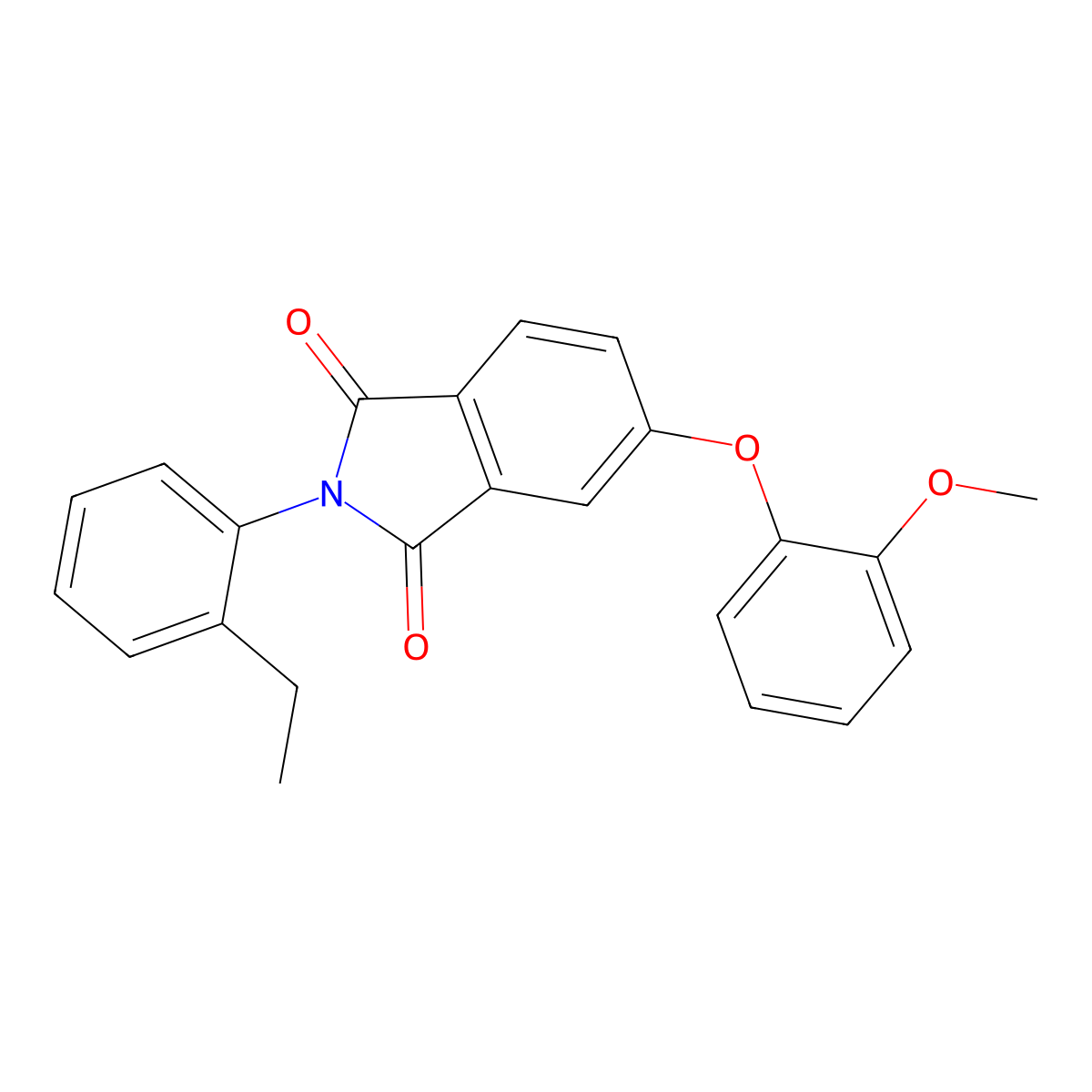 2-(2-Ethylphenyl)-5-(2-methoxyphenoxy)isoindole-1,3-dione molecular structure, CAS 516467-67-7