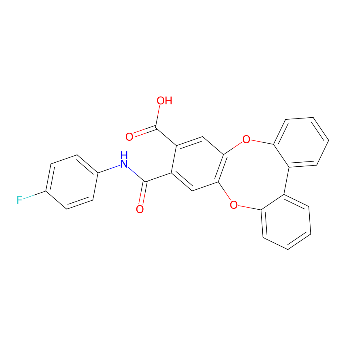 8-[(4-Fluoroanilino)carbonyl]tribenzo[b,e,g][1,4]dioxocine-7-carboxylic acid molecular structure, CAS 516467-98-4