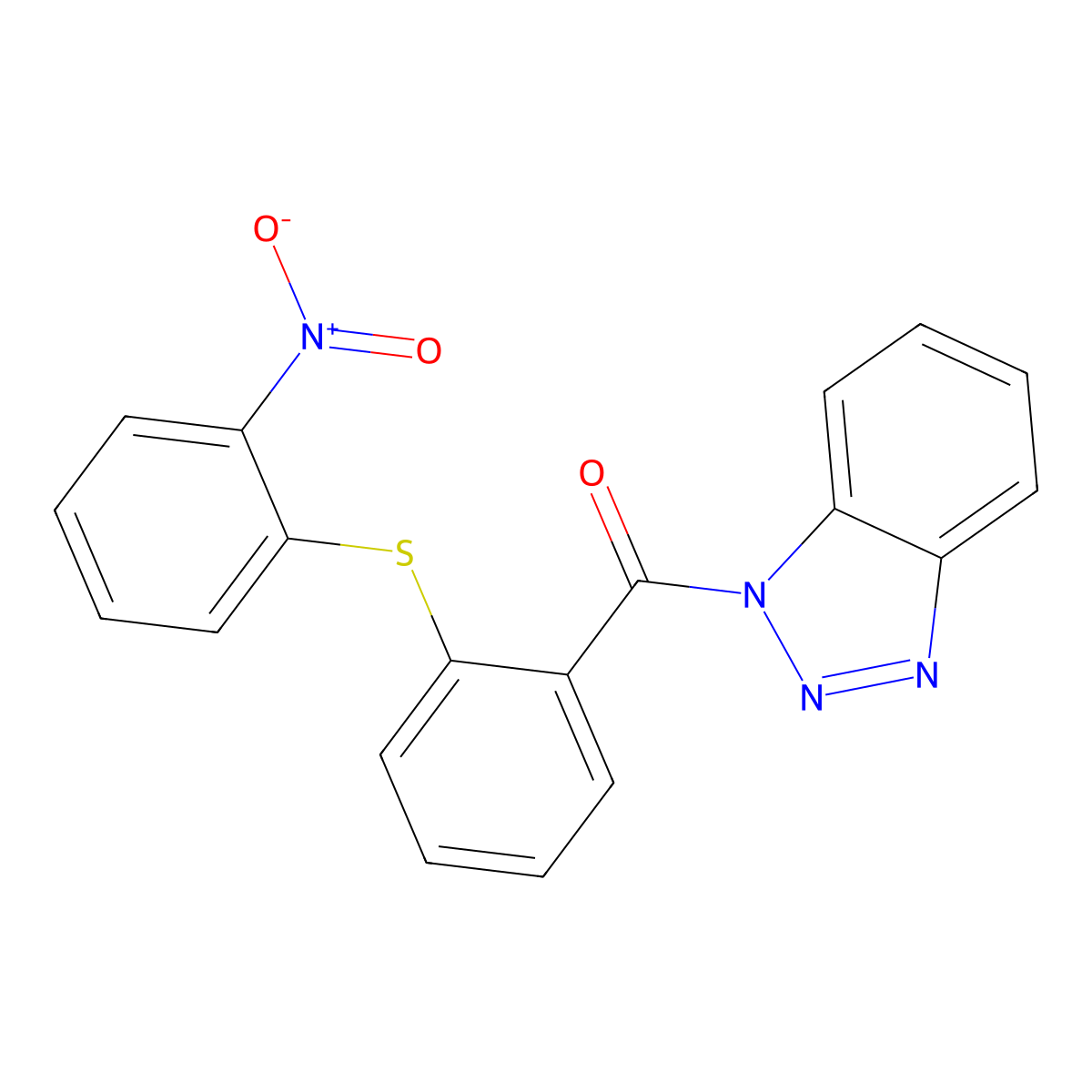 Benzotriazol-1-yl-[2-(2-nitrophenyl)sulfanylphenyl]methanone molecular structure, CAS 516468-40-9